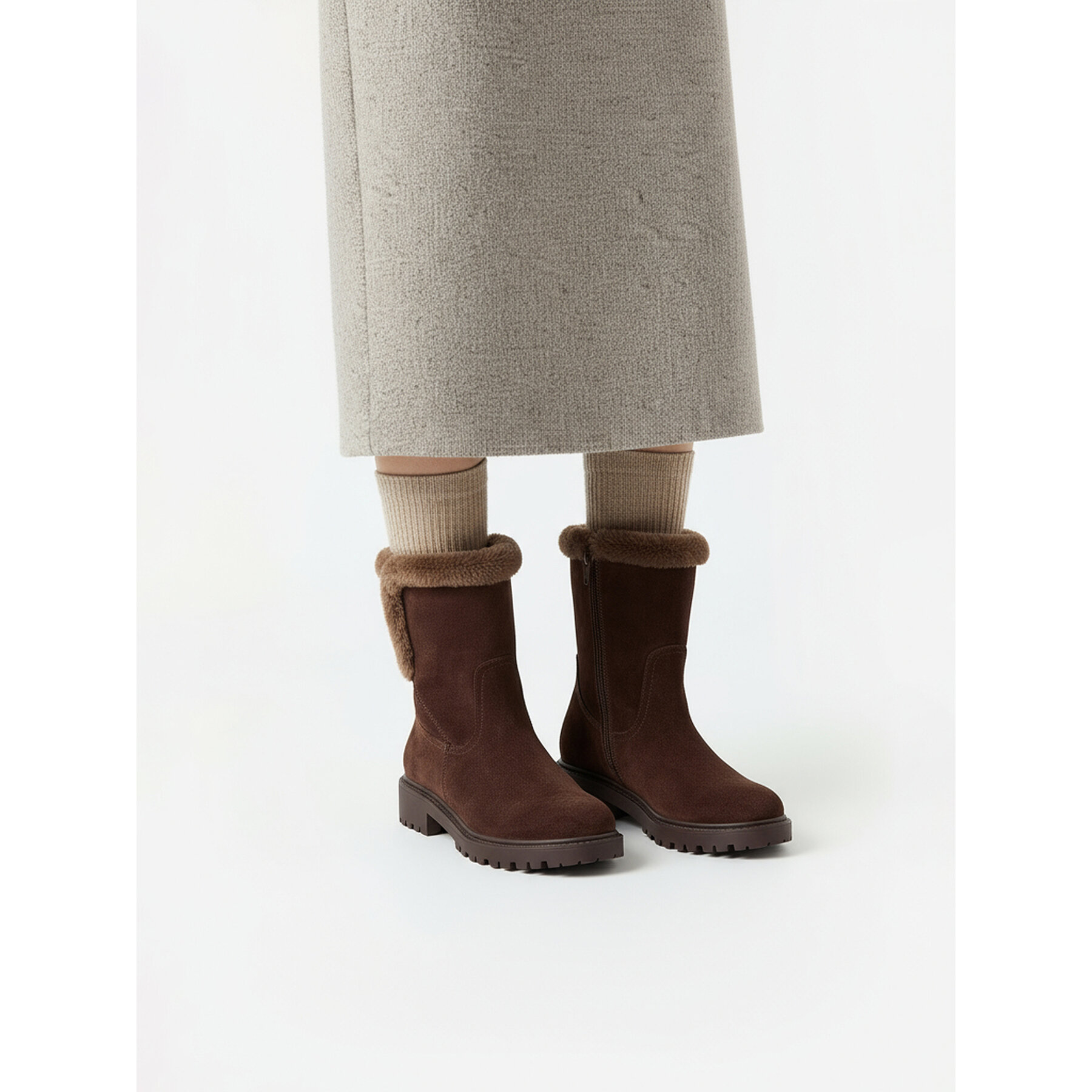Polokozačky Clara Barson CEO-HY90165-8 Hnědá
