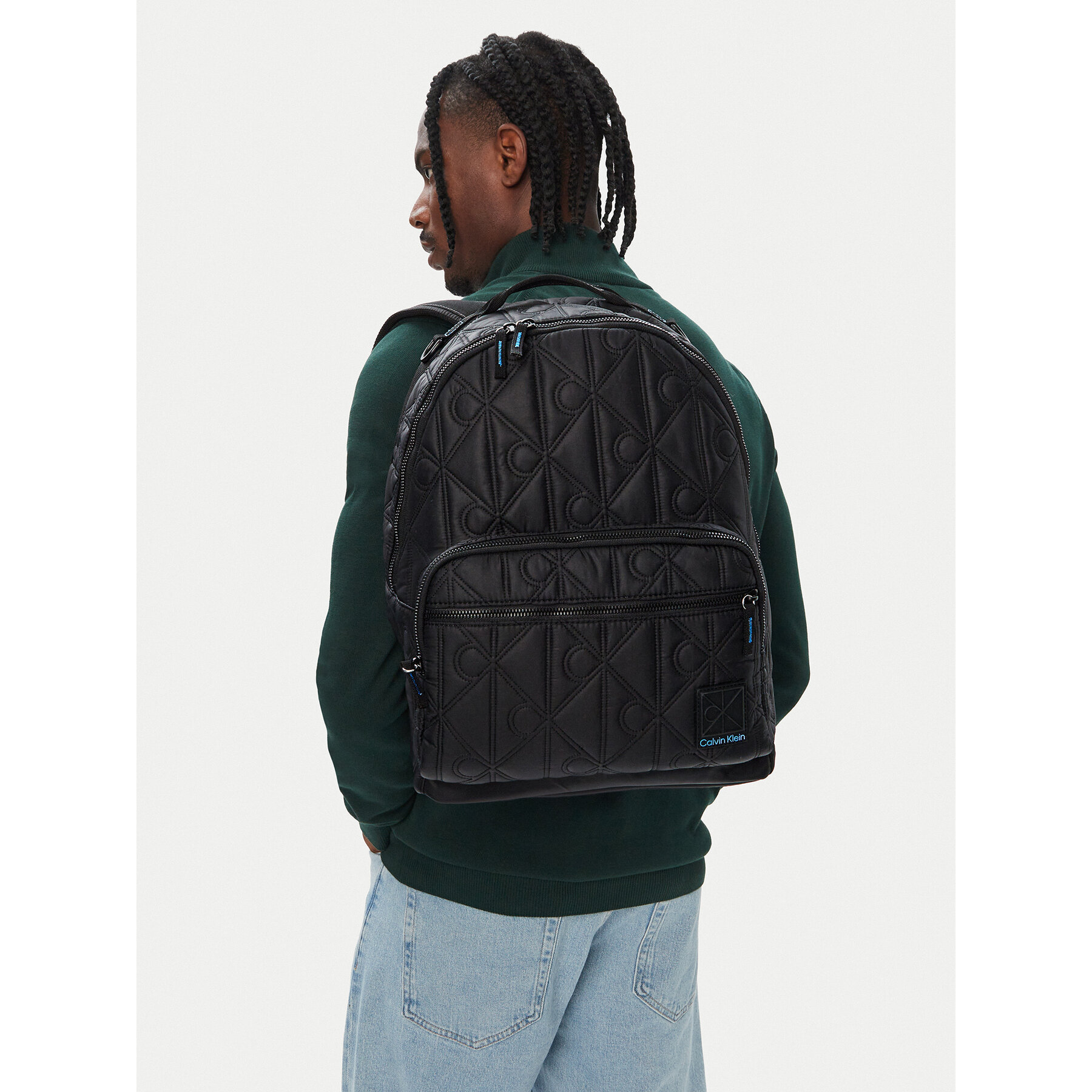 Ruksak Calvin Klein Emblem Aop Puffer Backpack LV04D3474G Čierna