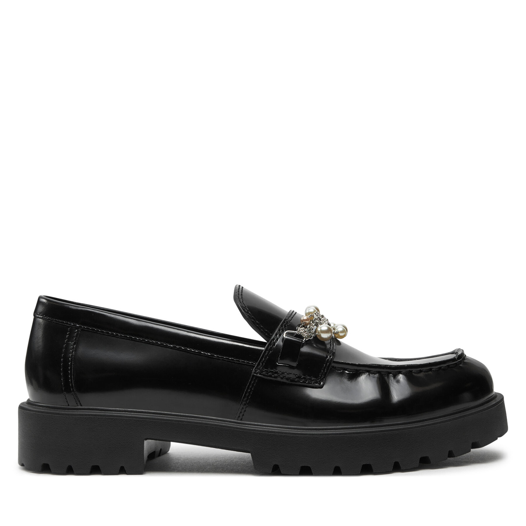 Čevlji brez vezalk Tory Burch Embellished Classic Lug Loafer 165828 Črna
