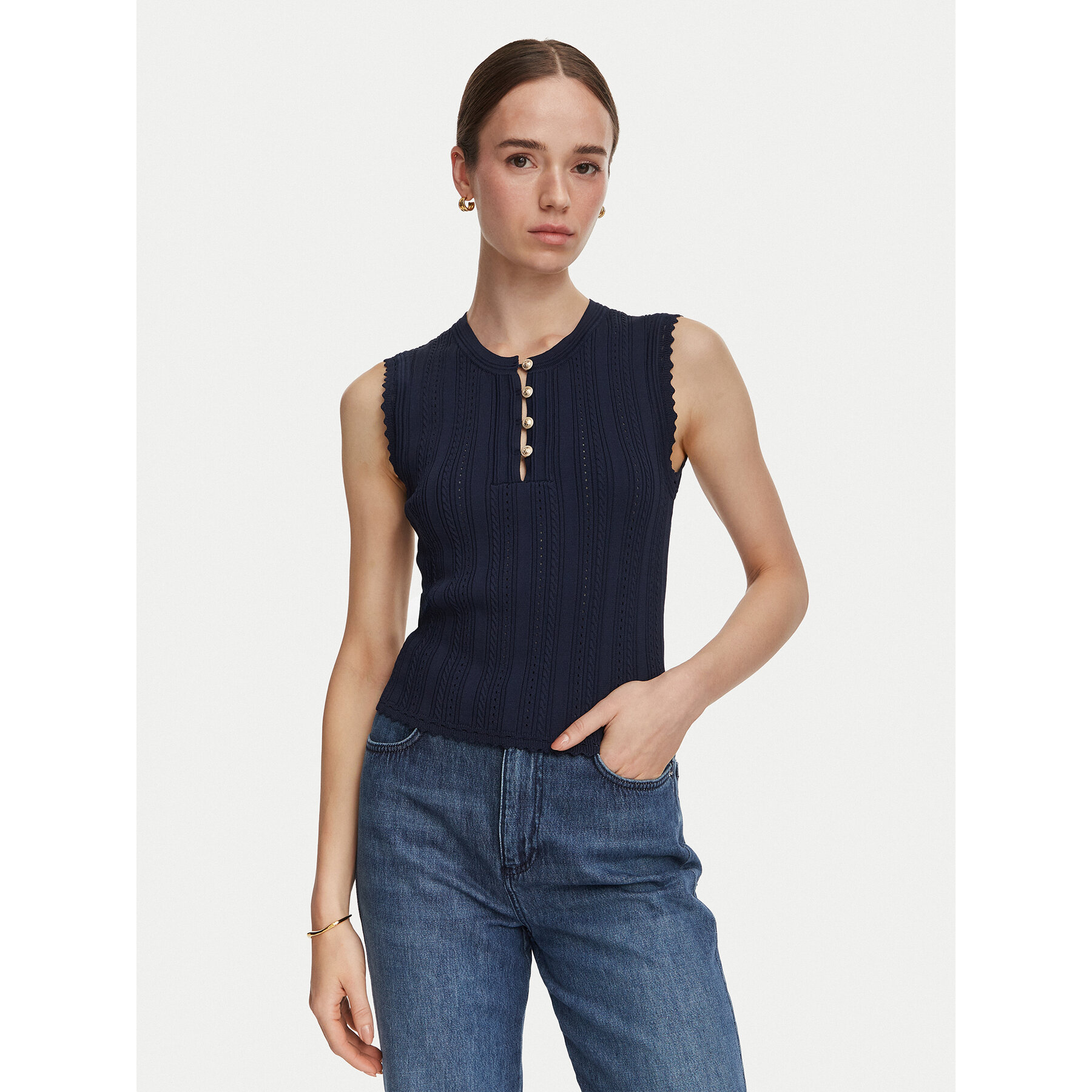 Guess Bluse W6YR24 Z0970 Dunkelblau Regular Fit