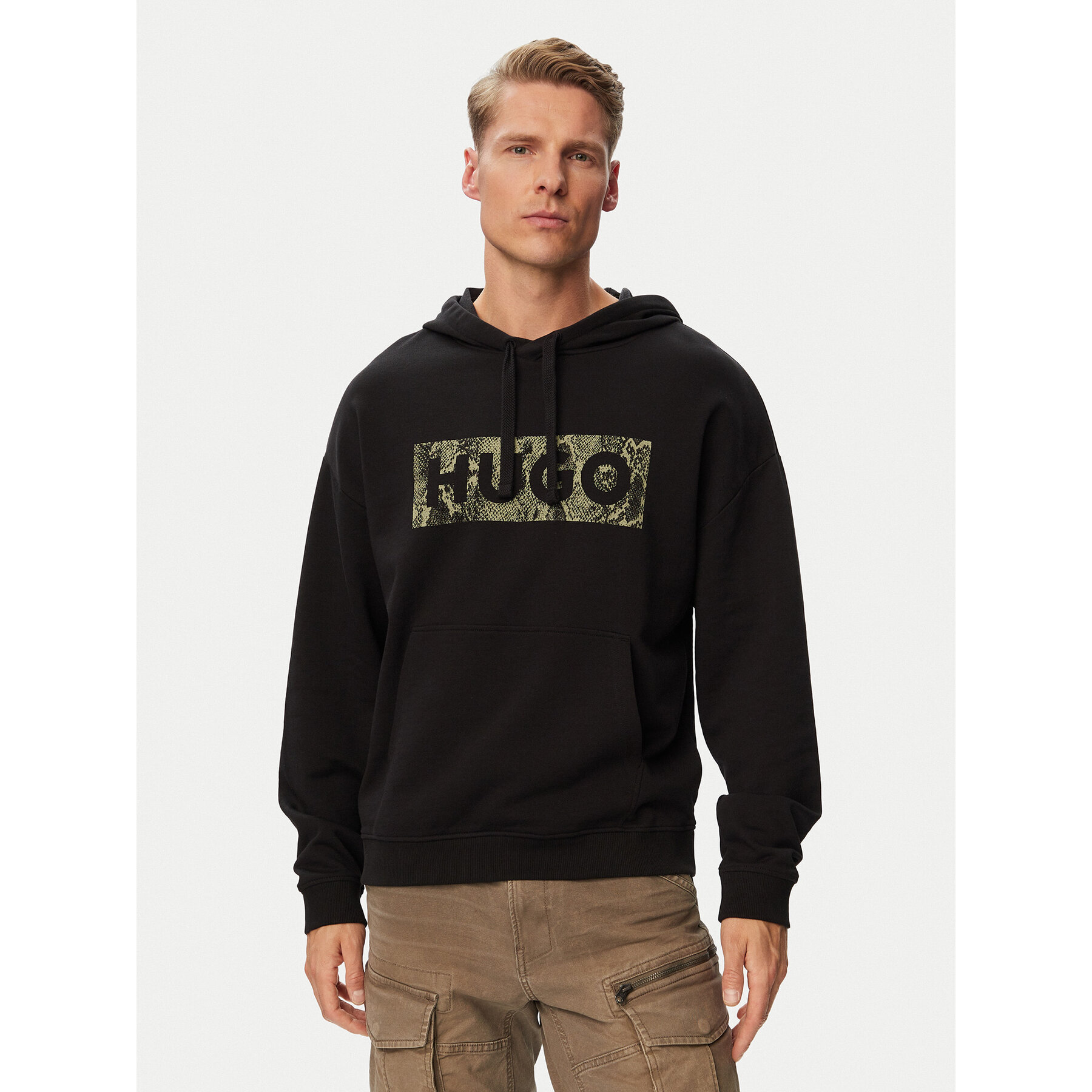 HUGO Sweatshirt Necdysis 50566028 Schwarz Regular Fit