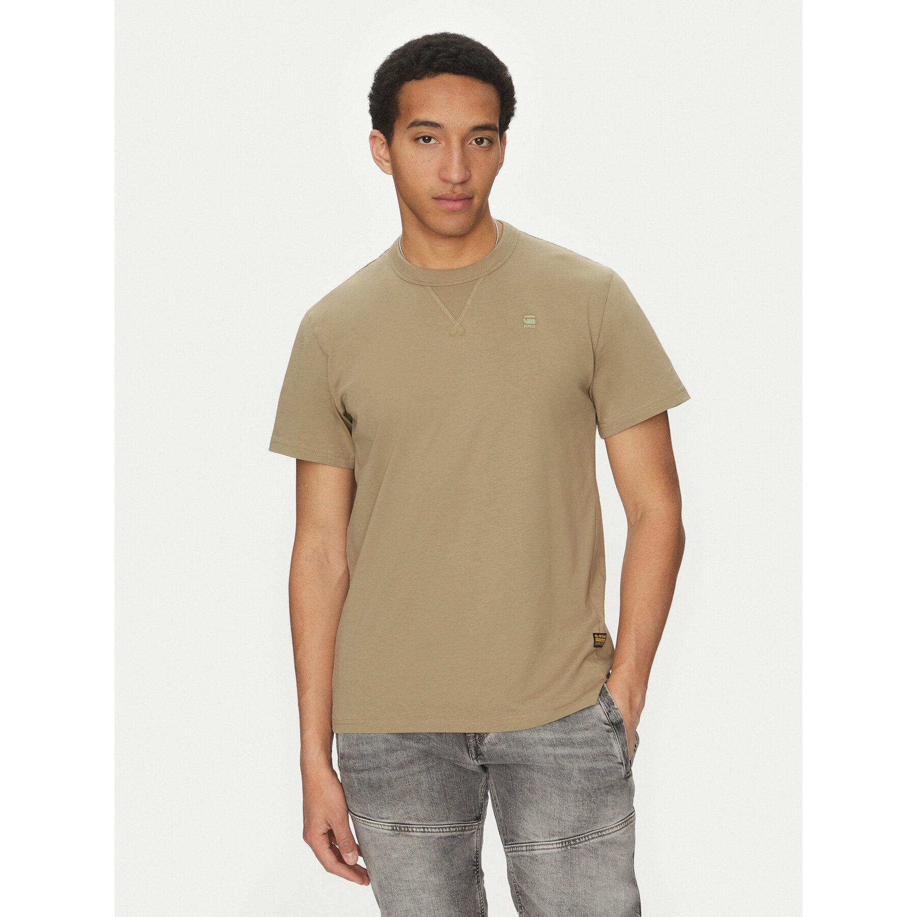 G-Star Raw T-Shirt Nifous D24449-336 Khakifarben Regular Fit