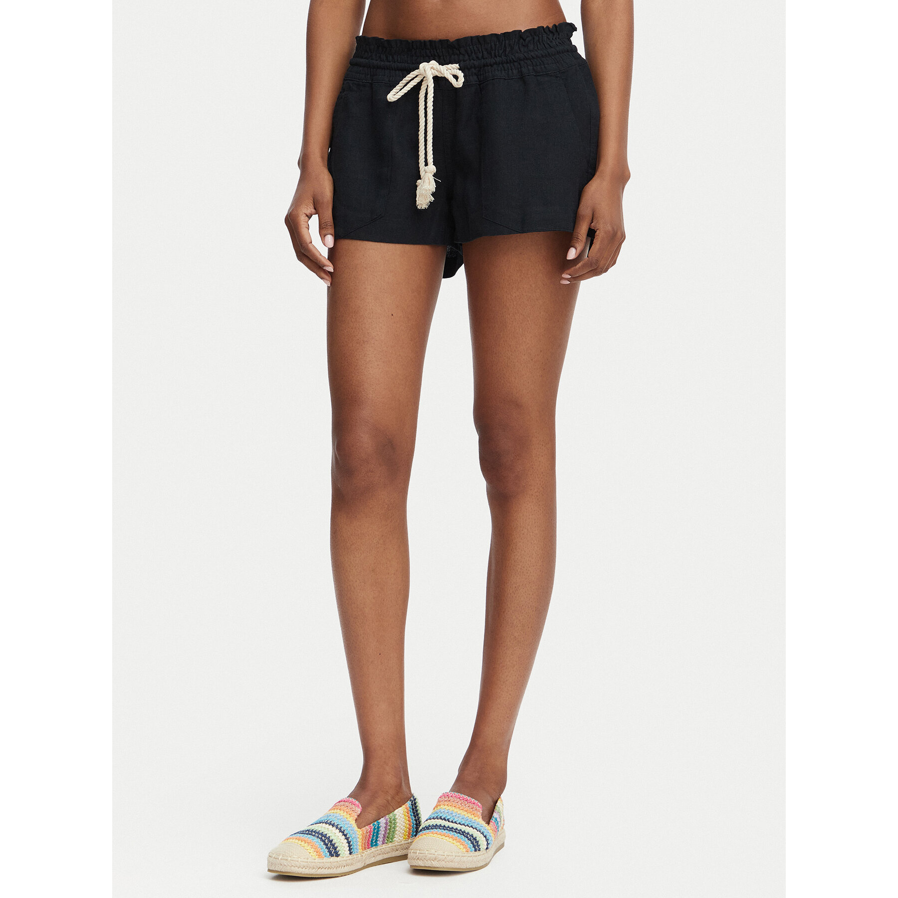 Roxy Stoffshorts Oceanside ARJNS03007 Schwarz Regular Fit