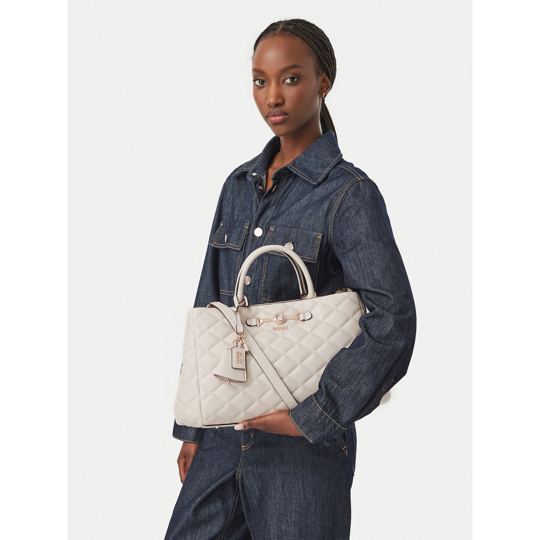 Geantă Guess Frances HWQG22 41060 Crem