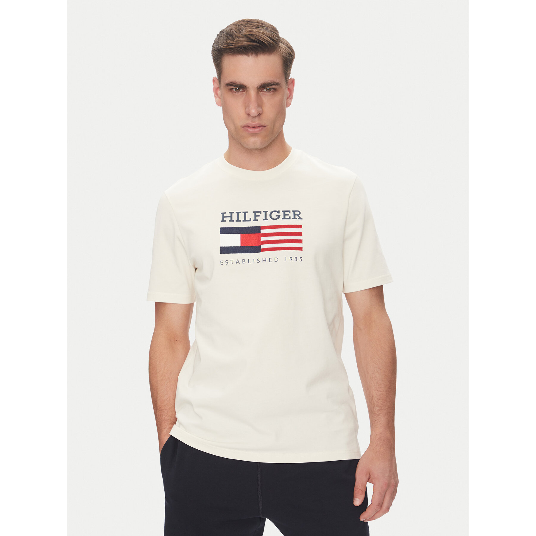 Tommy Hilfiger Marškinėliai American Monotype MW0MW39843 Écru Regular Fit