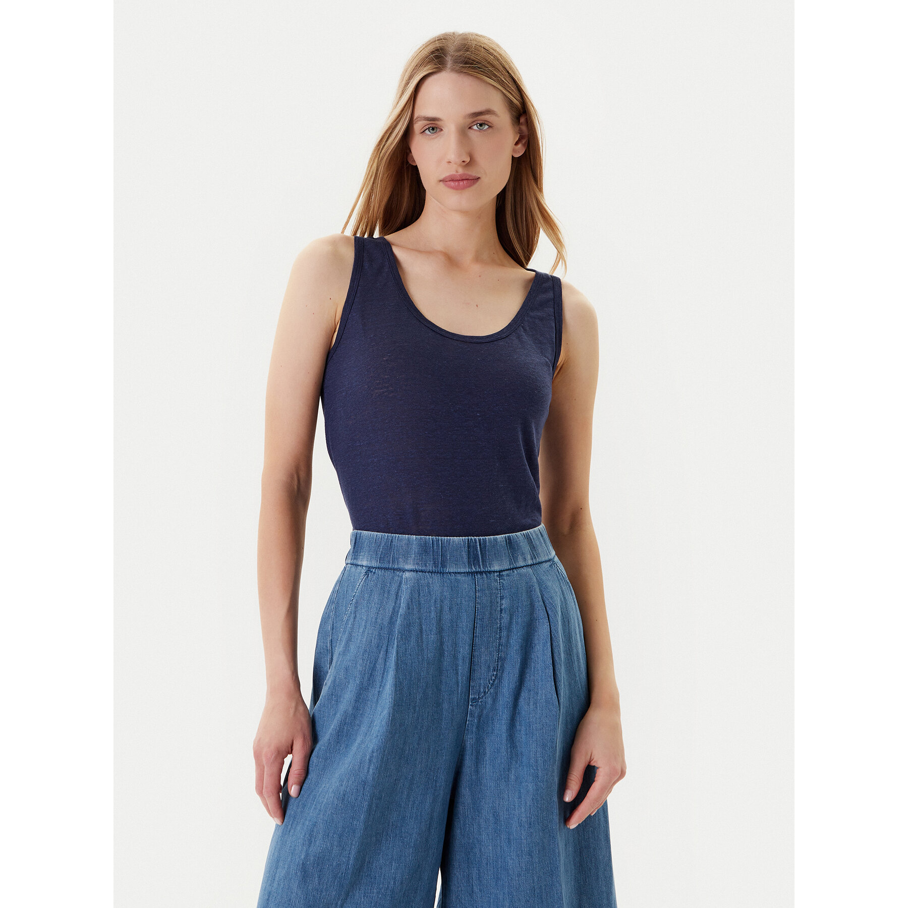 United Colors Of Benetton Τοπ 37UJE8398 Σκούρο μπλε Regular Fit