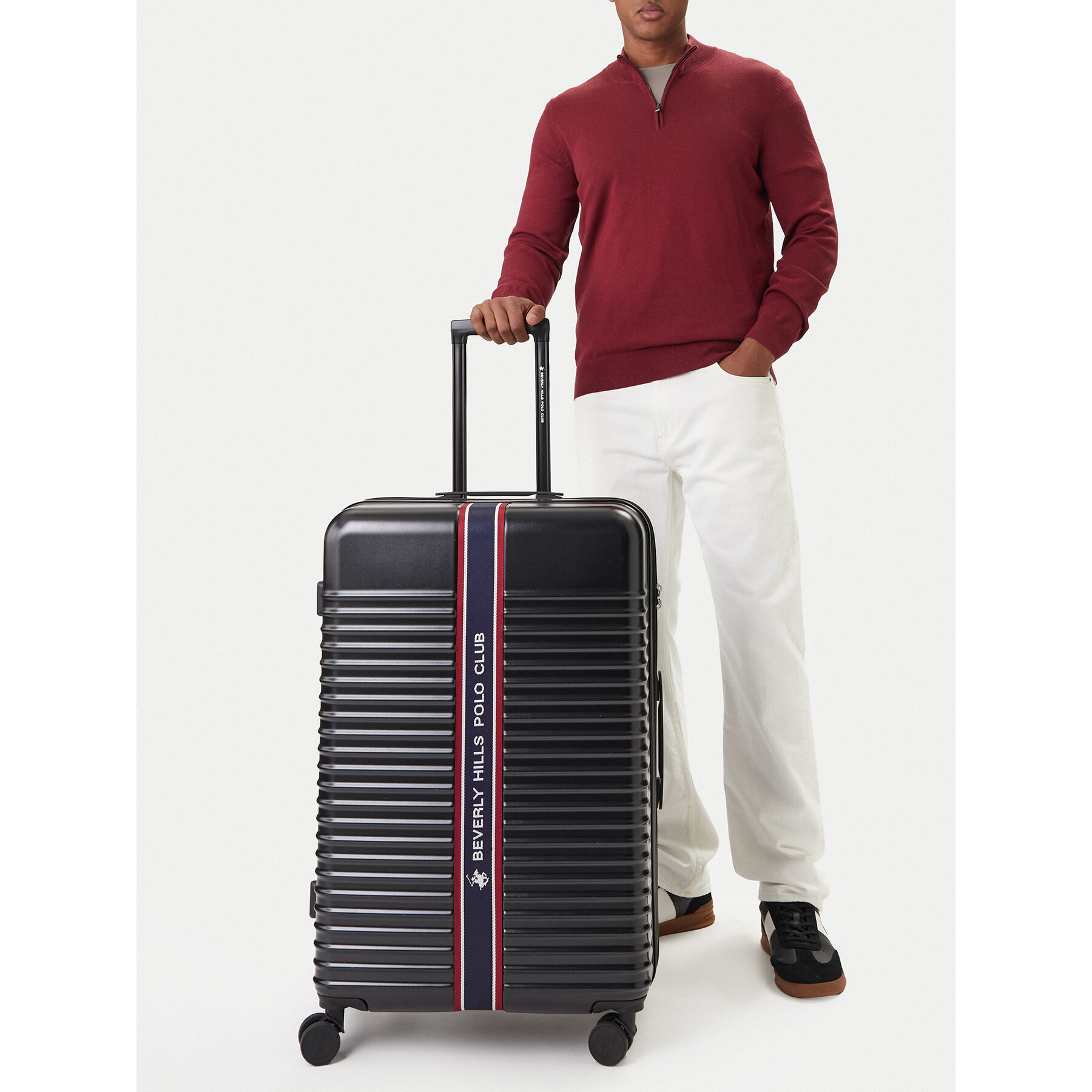 Valiză mare Beverly Hills Polo Club CEO-BHPC-L-005-08-BLACK Bleumarin