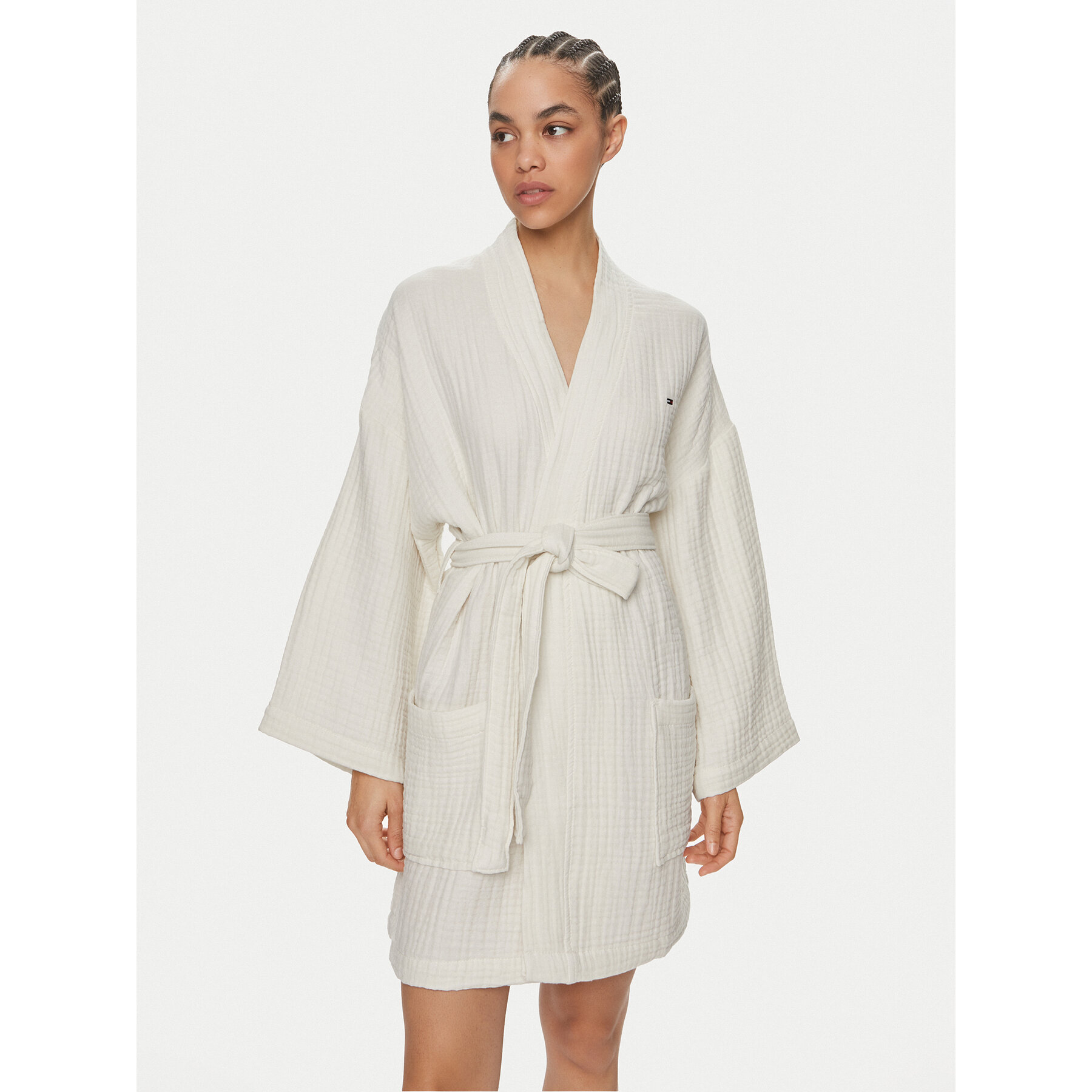 Tommy Hilfiger Albornoz UW0UW05275 Écru