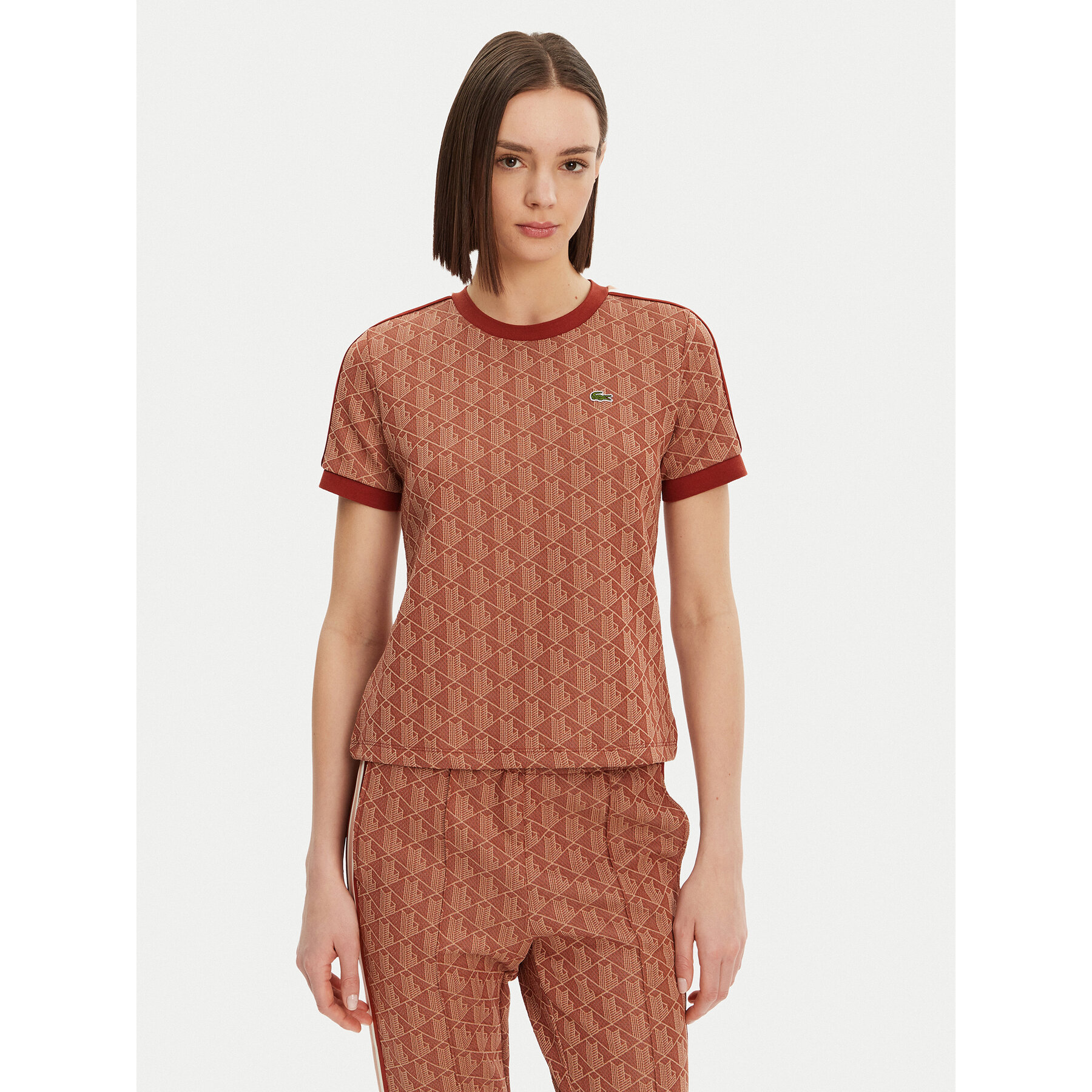 Lacoste T-Shirt TF3244 Πορτοκαλί Slim Fit