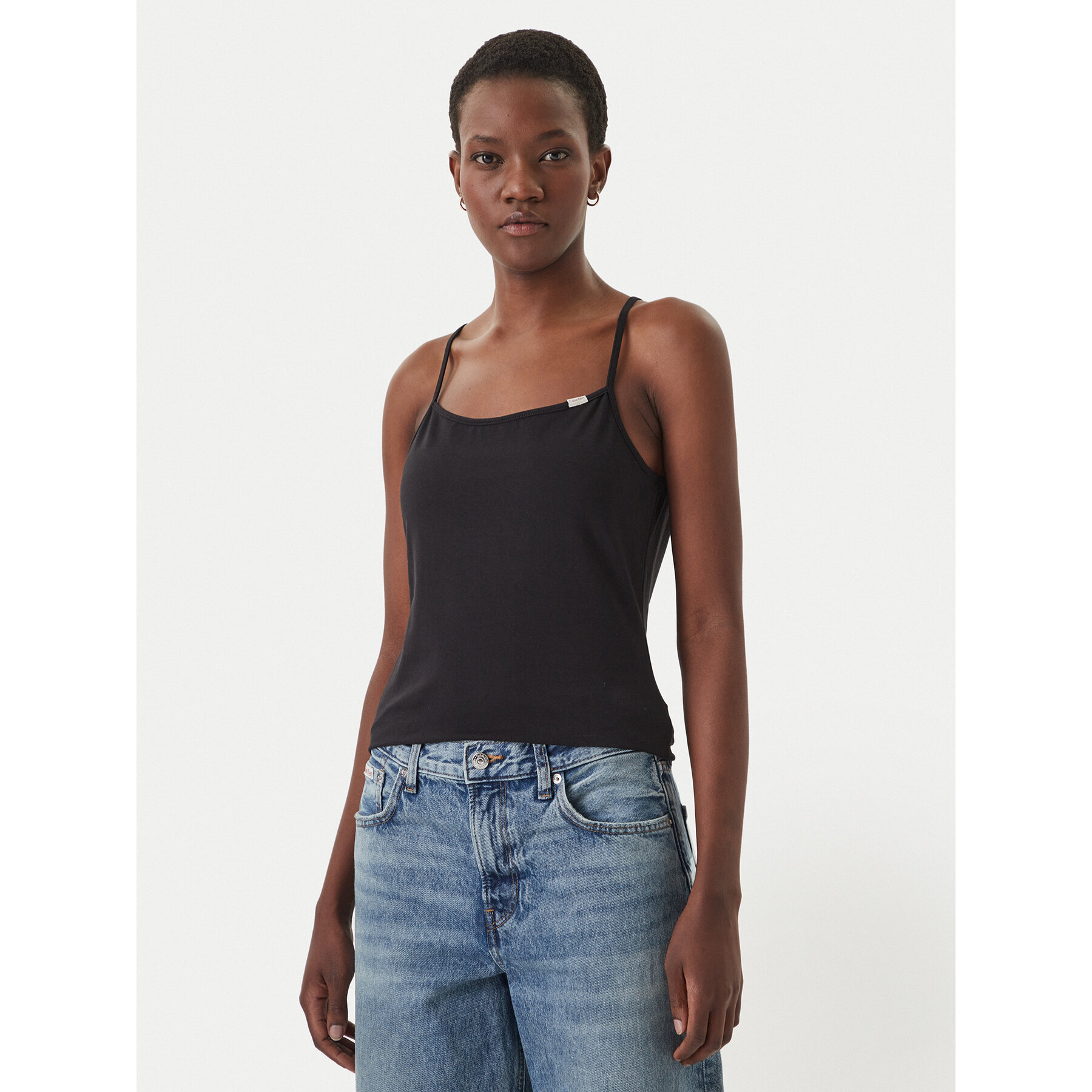Calvin Klein Jeans Top LV047F259G Schwarz Slim Fit
