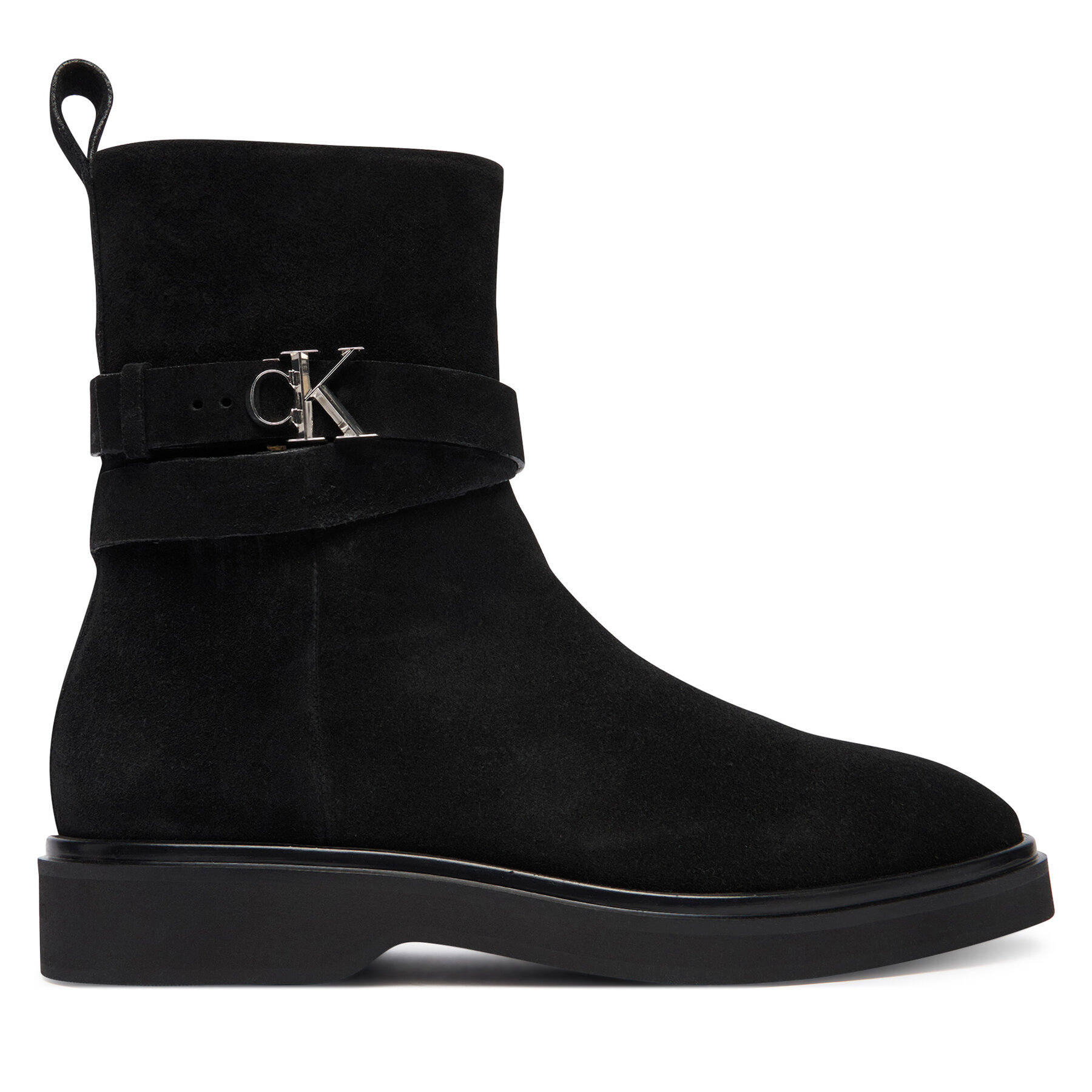 Botine Calvin Klein Ankle Boot W/ Metal Logo Sue HW0HW02664 Negru