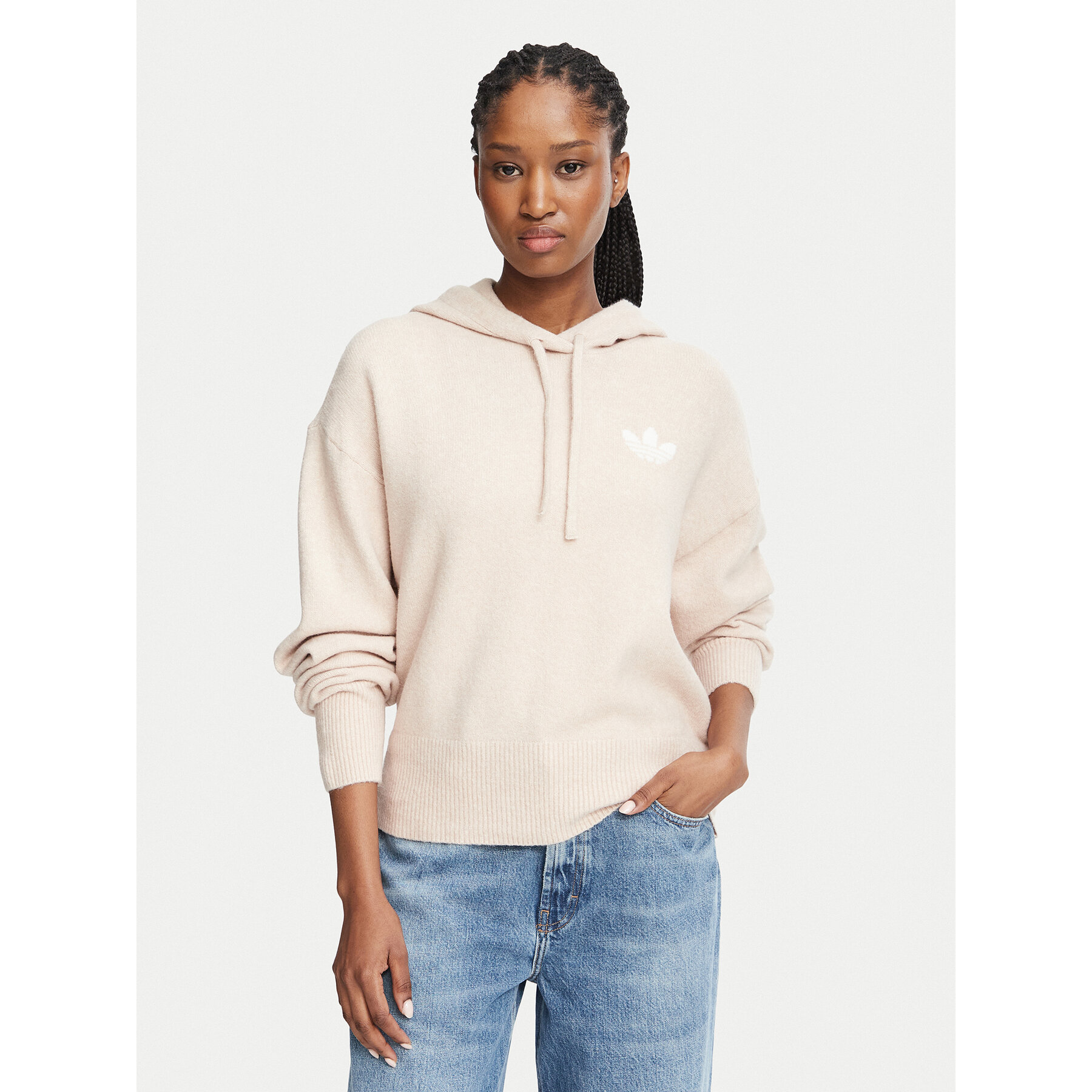 adidas Sweatshirt Essentials KR9159 Hellbeige Loose Fit