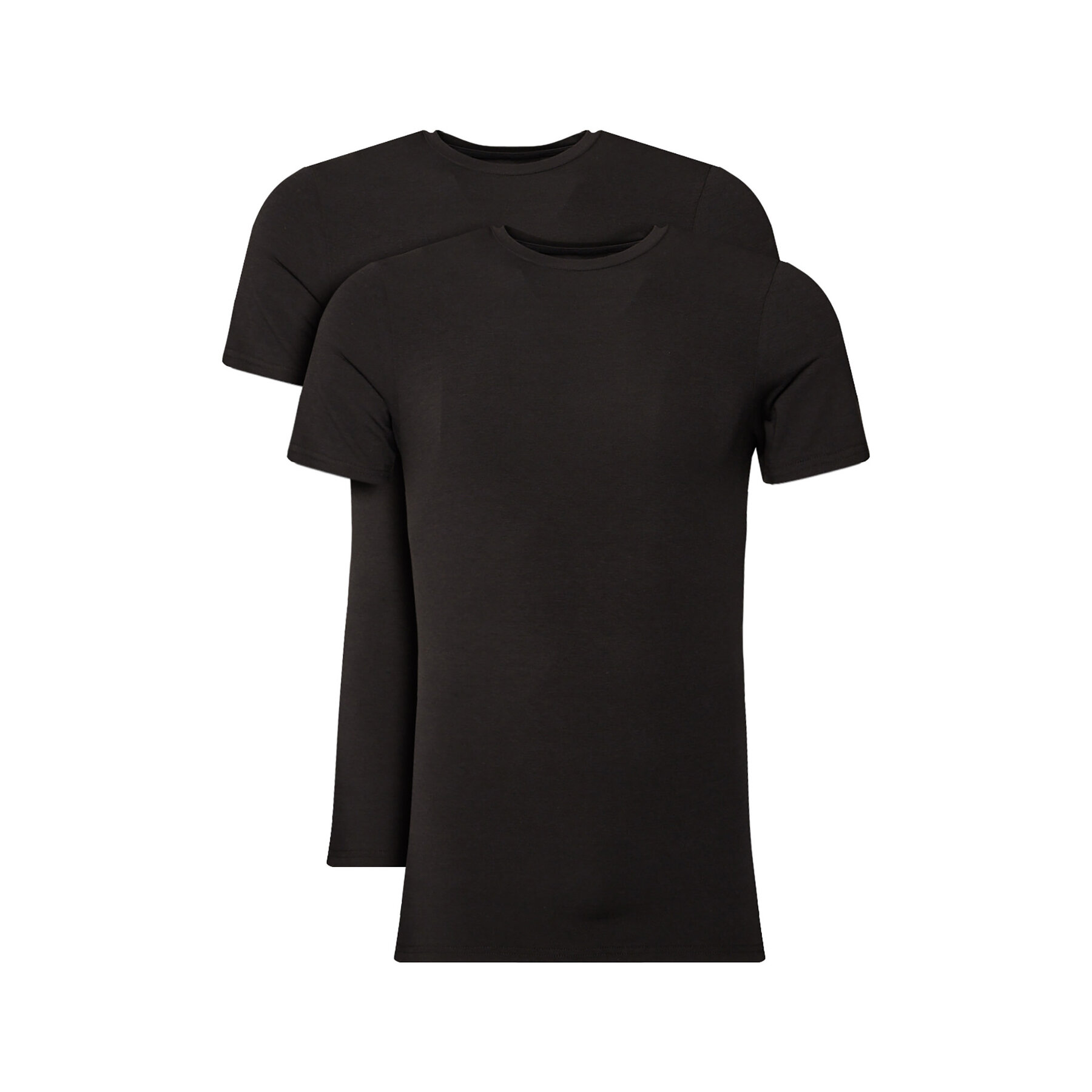 Resteröds Σετ t-shirts 27040 2 Μαύρο Slim Fit
