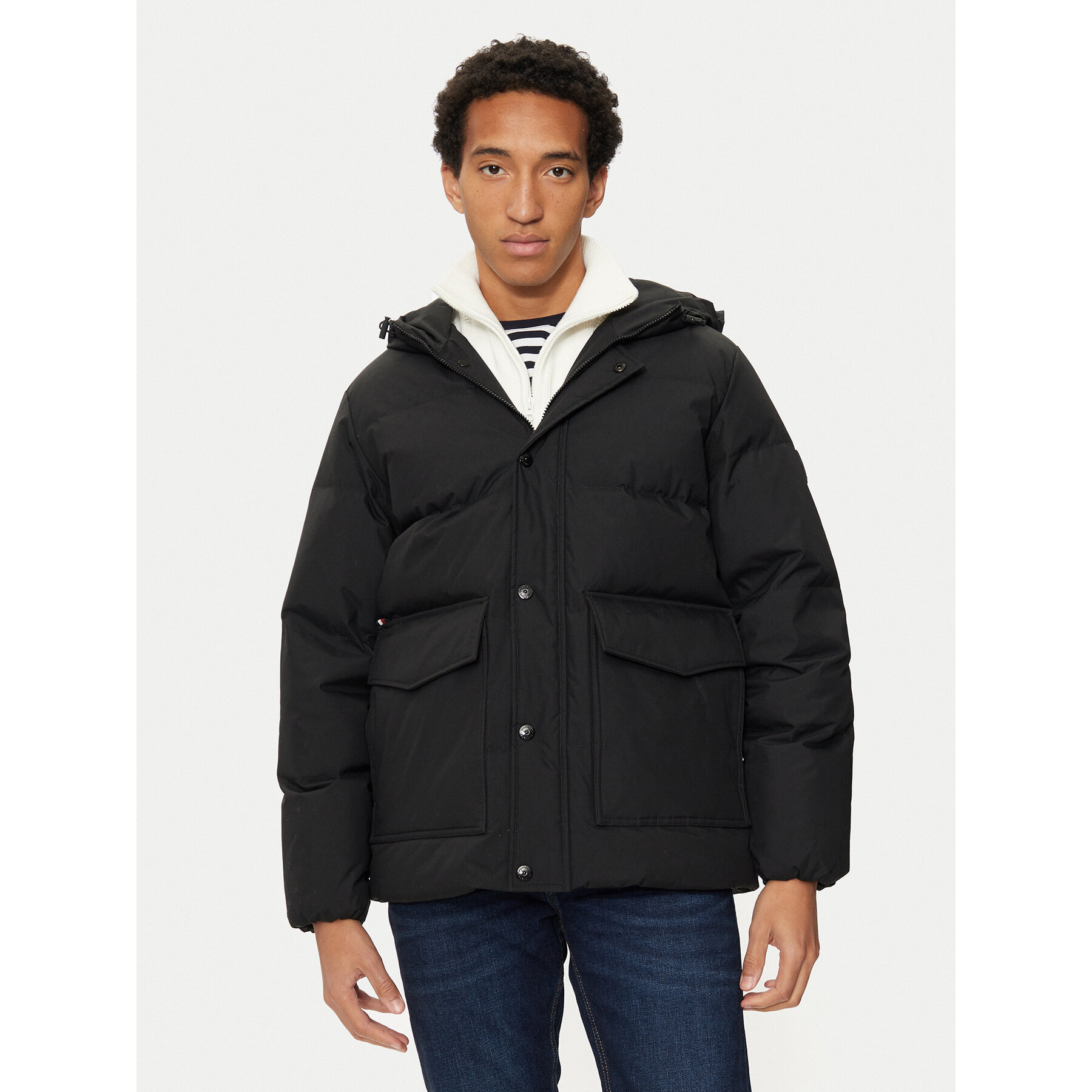 Tommy Hilfiger Daunenjacke MW0MW37484 Schwarz Regular Fit