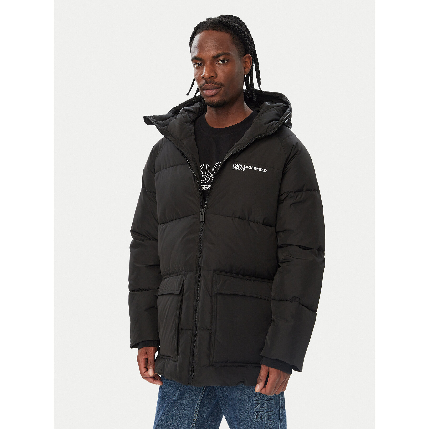Karl Lagerfeld Jeans Winterjacke B4M15034 Schwarz Regular Fit