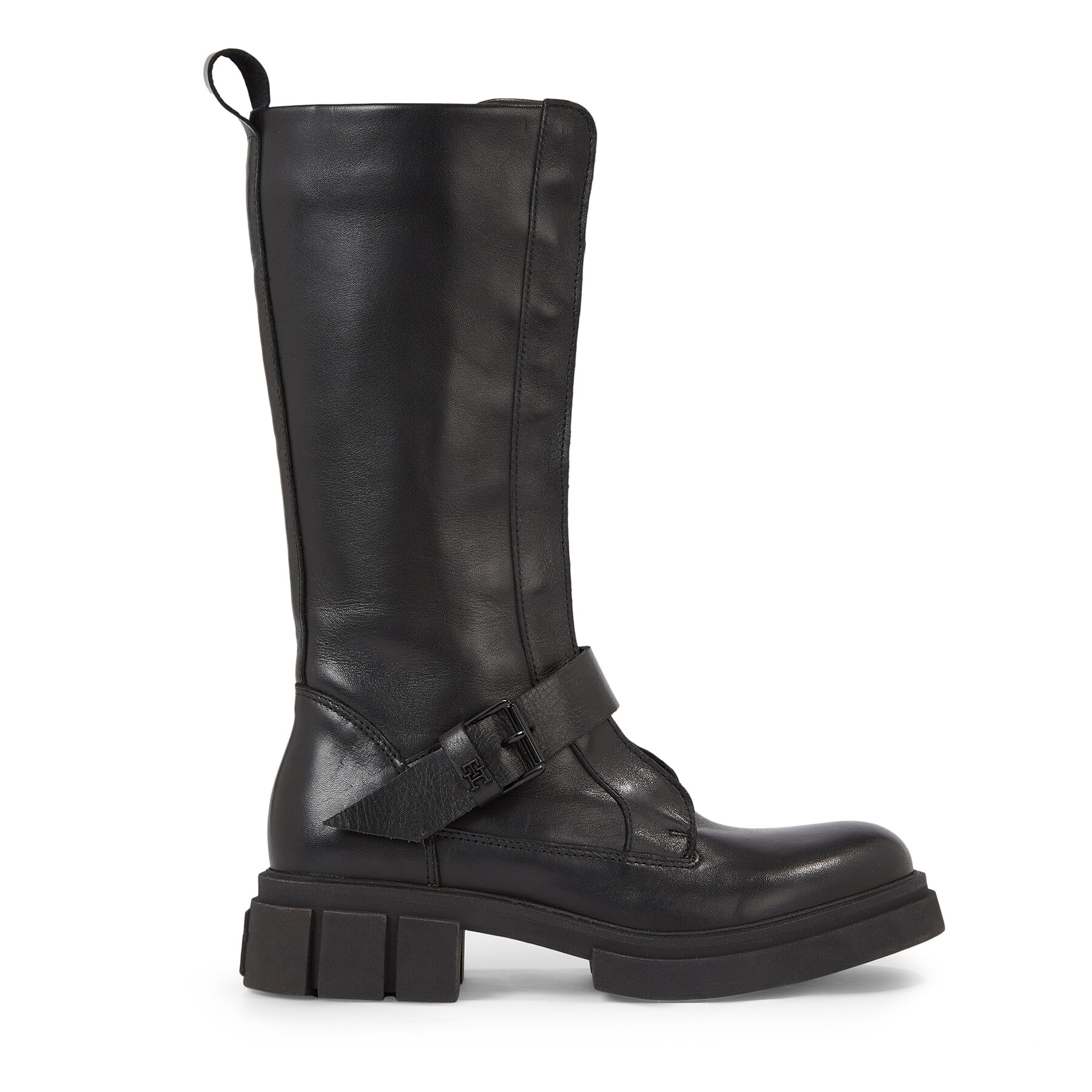 Damskie Kozaki Tommy Hilfiger, Rozmiar 38 Czarny Cool Monochromatic Bikerboot FW0FW07338