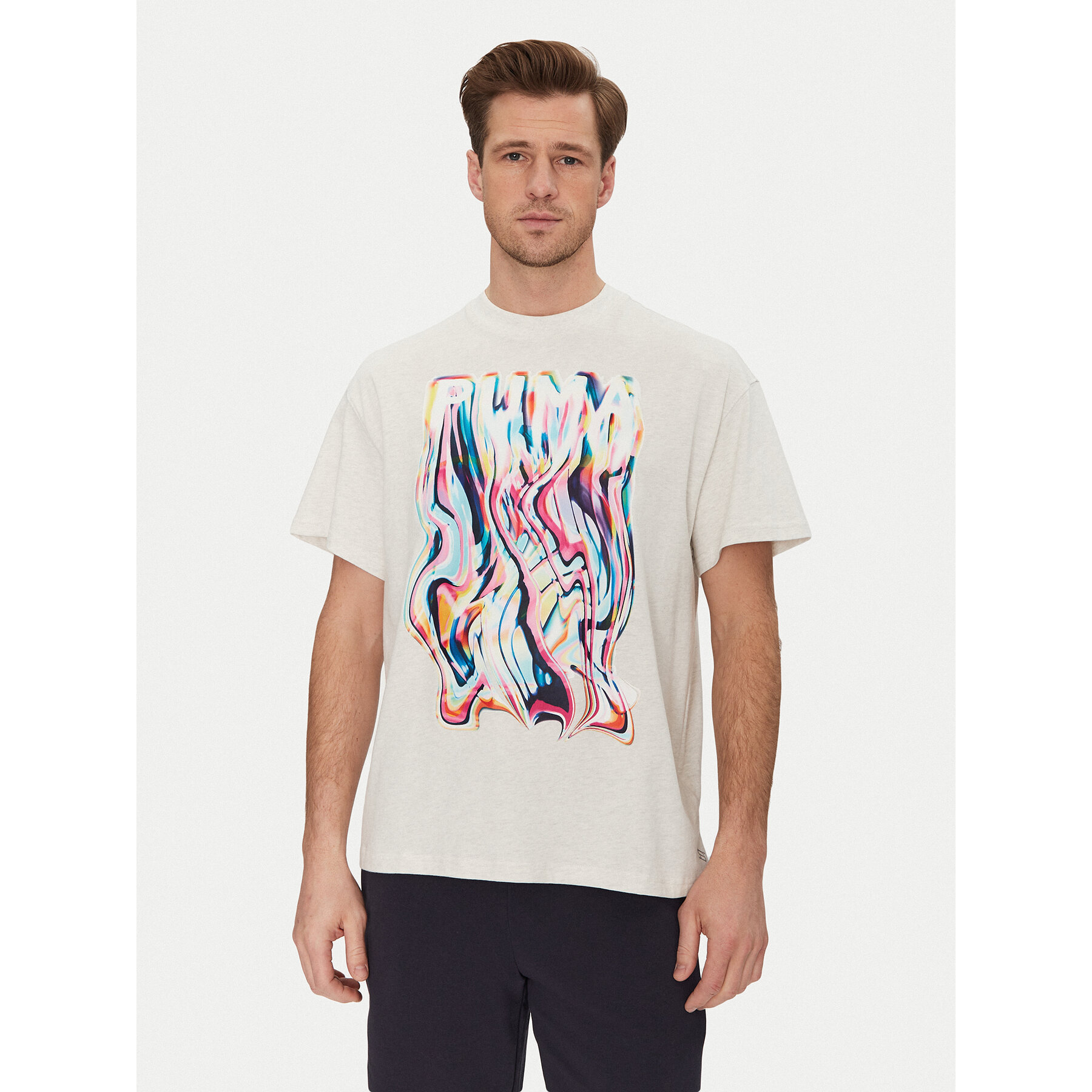 Puma T-Shirt Stewie Limitless 630527 Εκρού Relaxed Fit