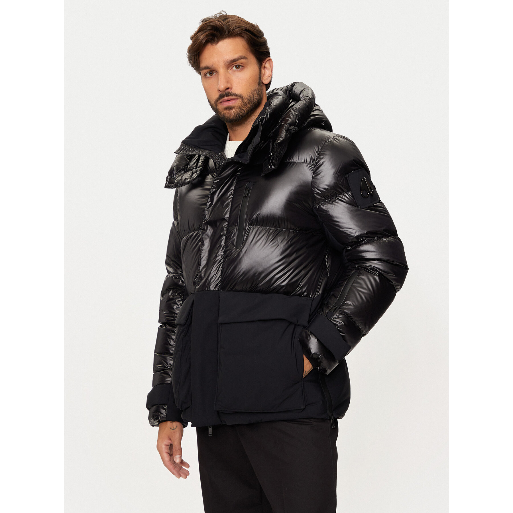 Moose Knuckles Daunenjacke Adams Peak M34MJ157 Schwarz Relaxed Fit