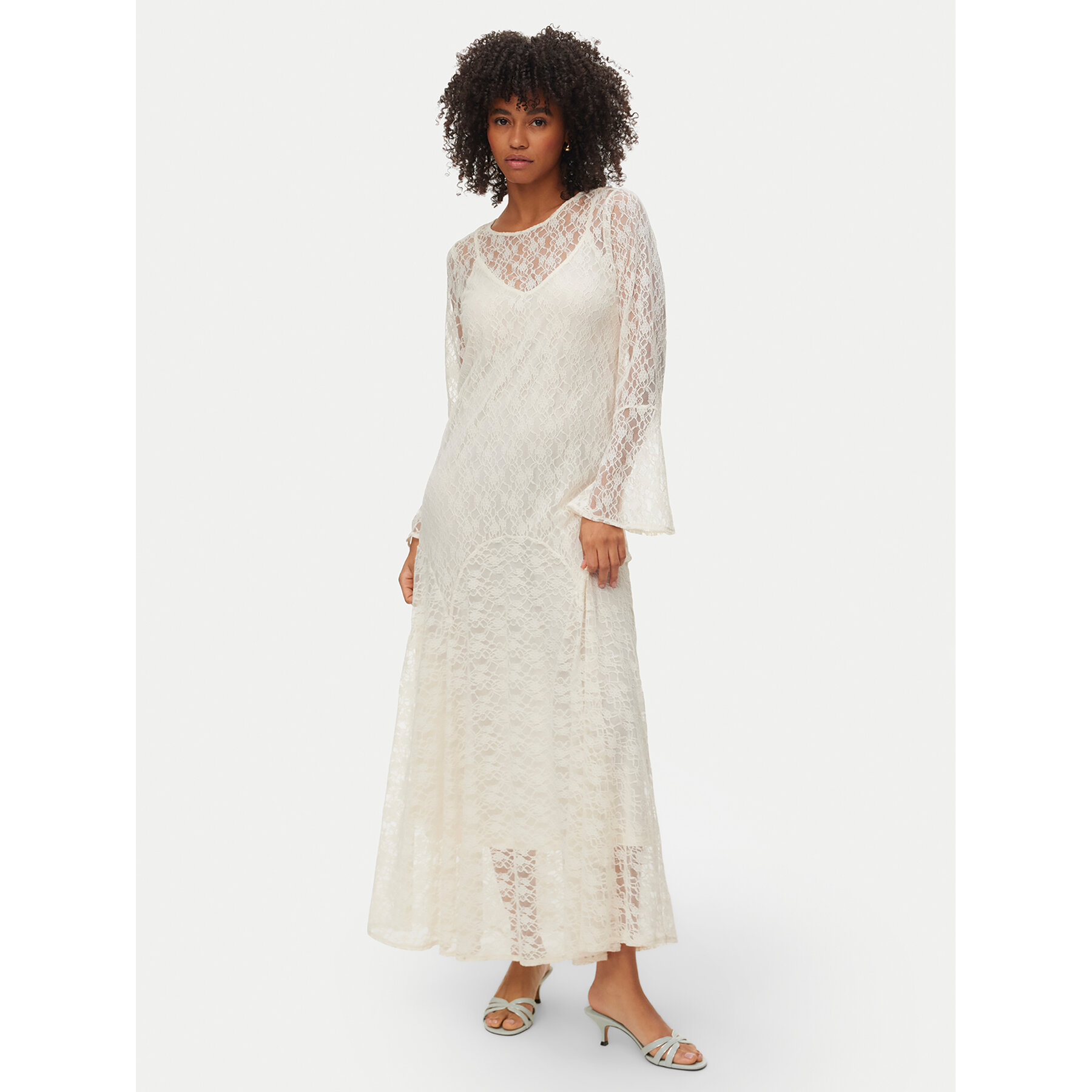 Vero Moda Sommerkleid Loulou 10346192 Creme Loose Fit