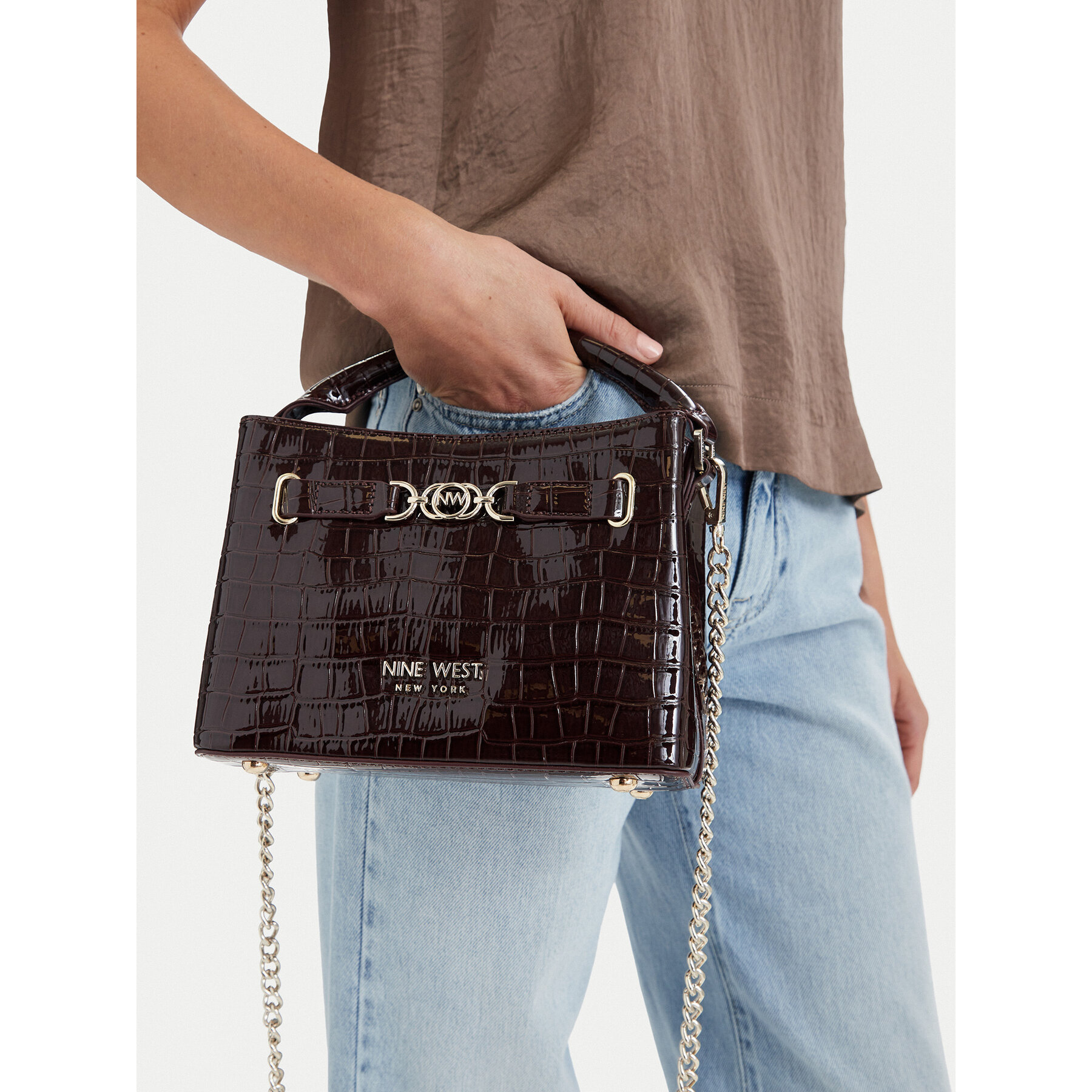 Geantă Nine West EO-CITY GRACE-LDA9420 CROCO Maro