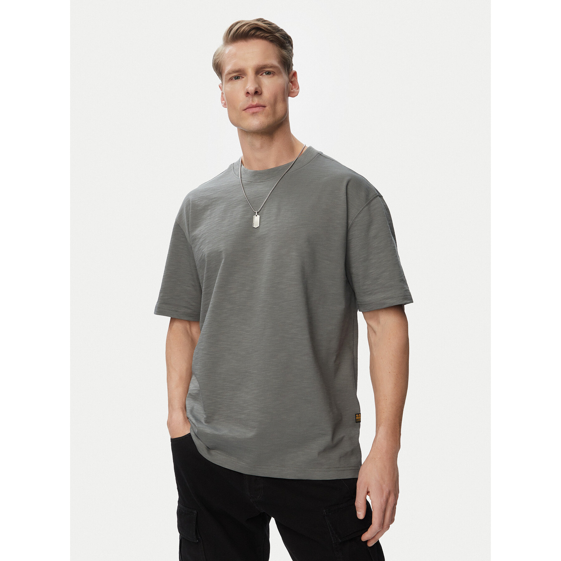 G-Star Raw T-Shirt Slub D28889-E512 Khakifarben Regular Fit