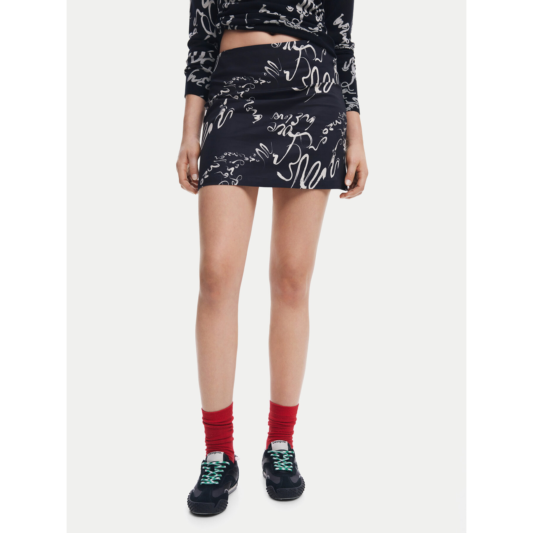 Desigual Minirock 25SWFW03 Schwarz Regular Fit
