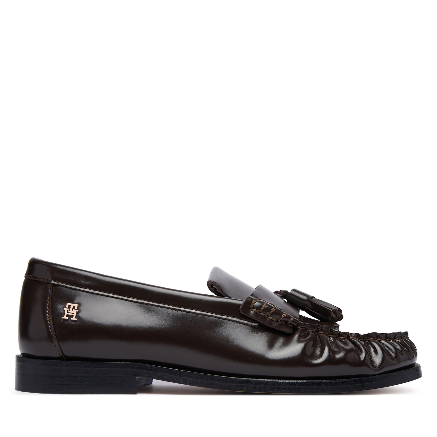 Mocasini Tommy Hilfiger Tassel Abrasivato FW0FW09460 Maro închis