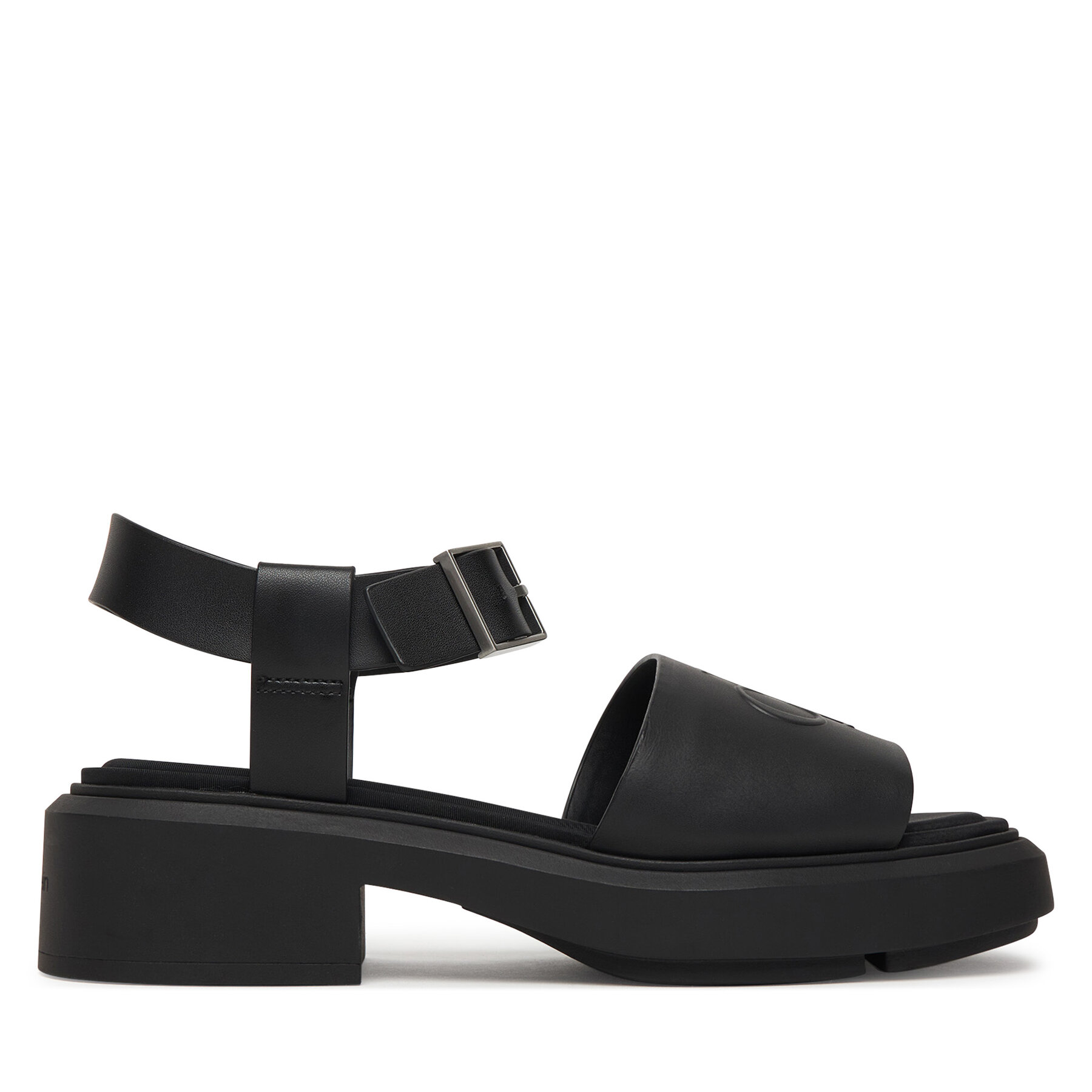 Sandale Calvin Klein Chunky Sandal Lth Mg HW0HW03131 Crna
