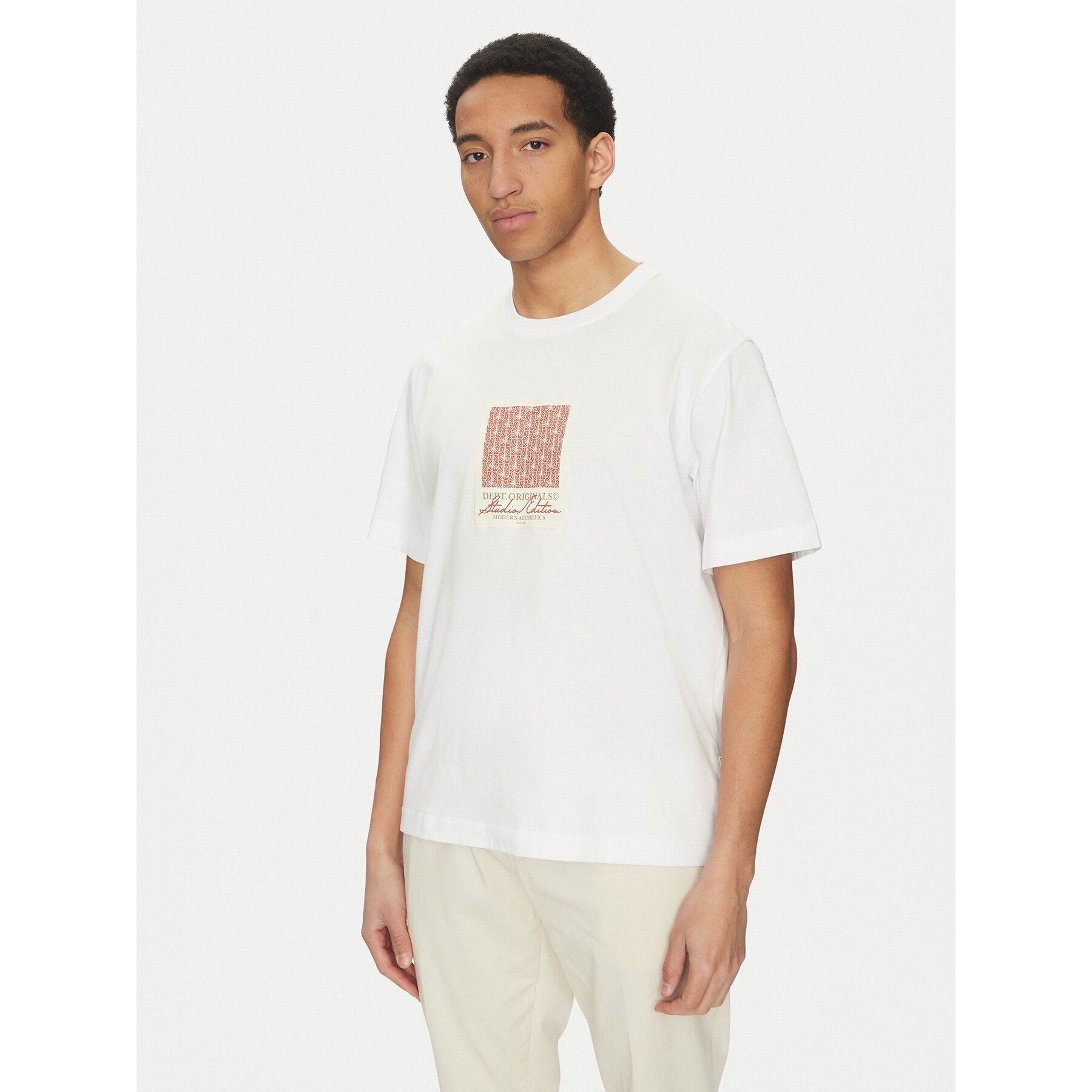 Jack & Jones Póló Islington 12273019 Fehér Loose Fit