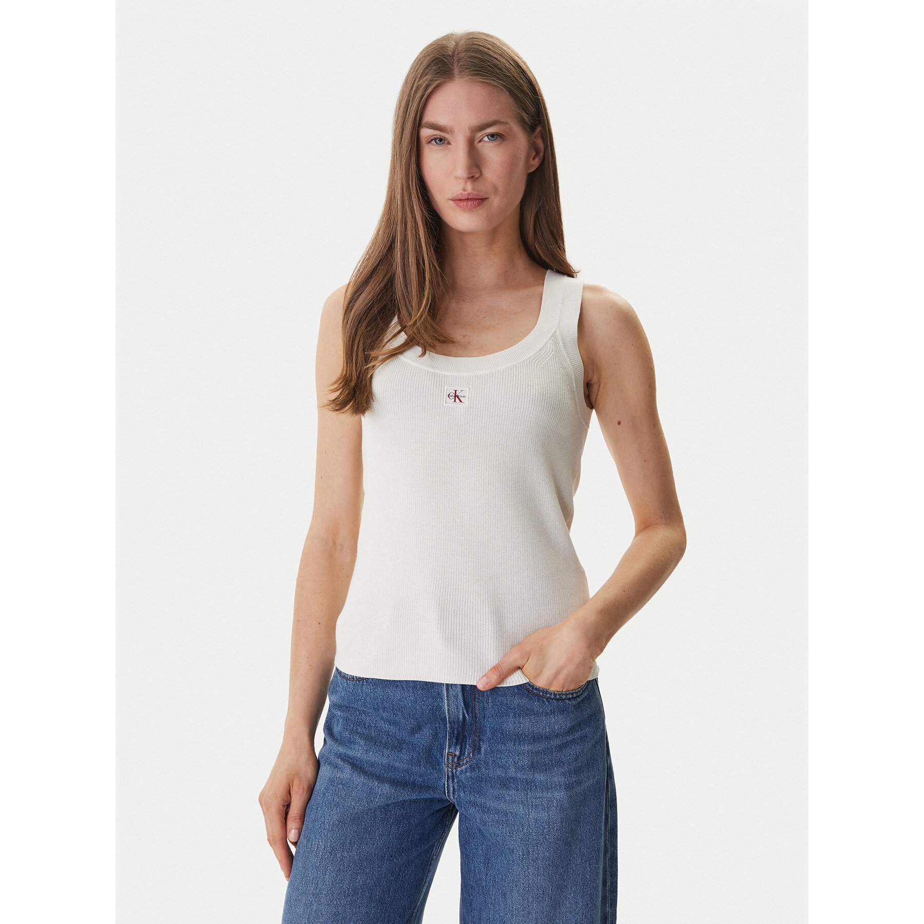 Calvin Klein Jeans Top LV047F355G Beige Slim Fit