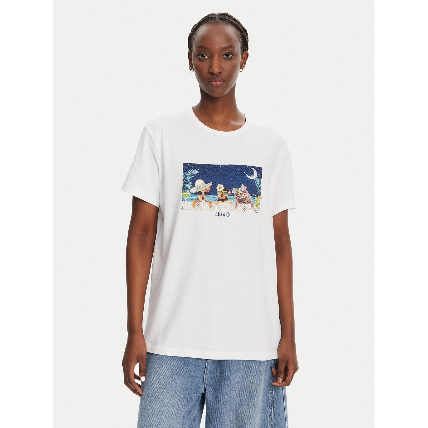 Liu Jo T-Shirt WA5260 JS003 M9445 Λευκό Regular Fit