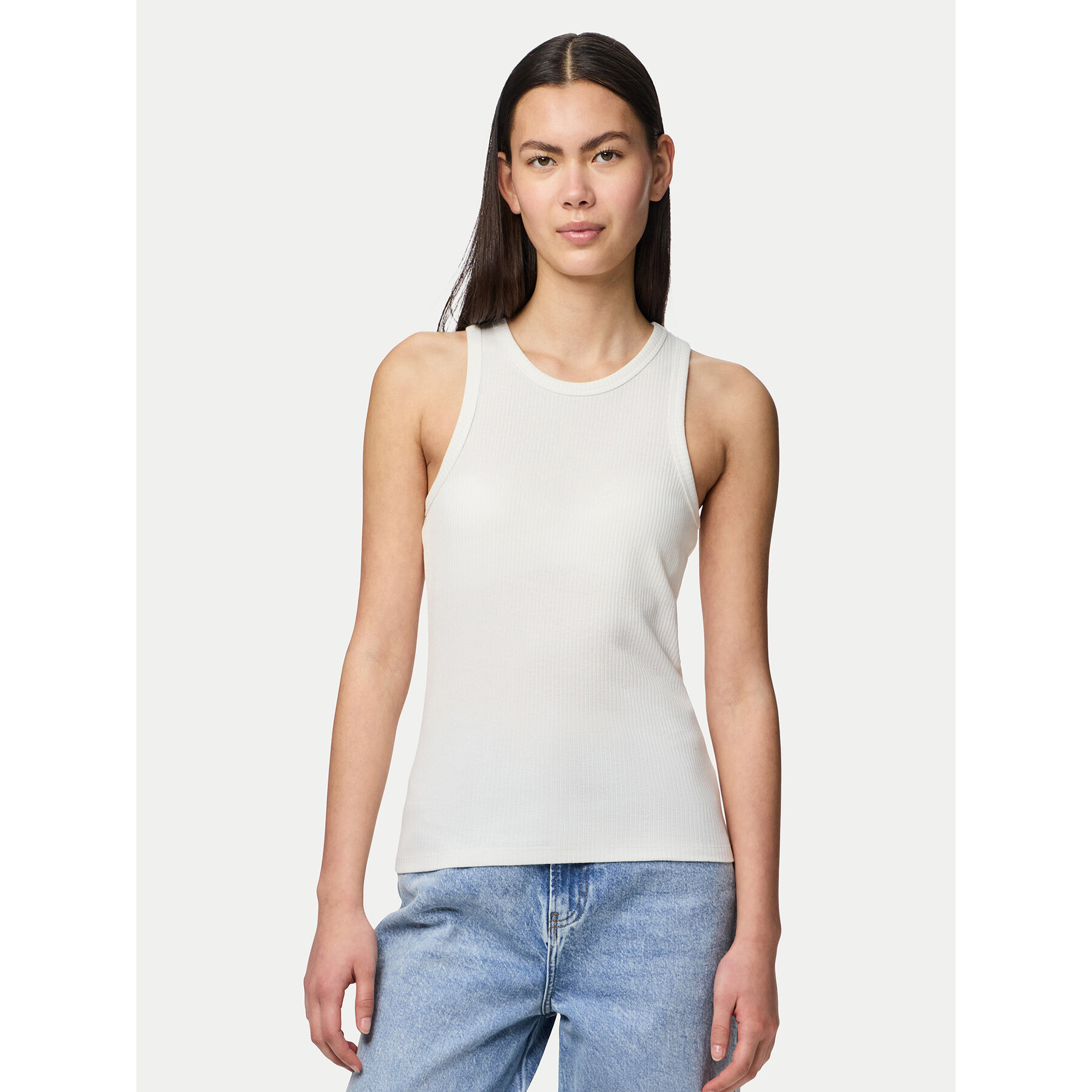 Pieces Top Ruka 17133673 Bianco Slim Fit