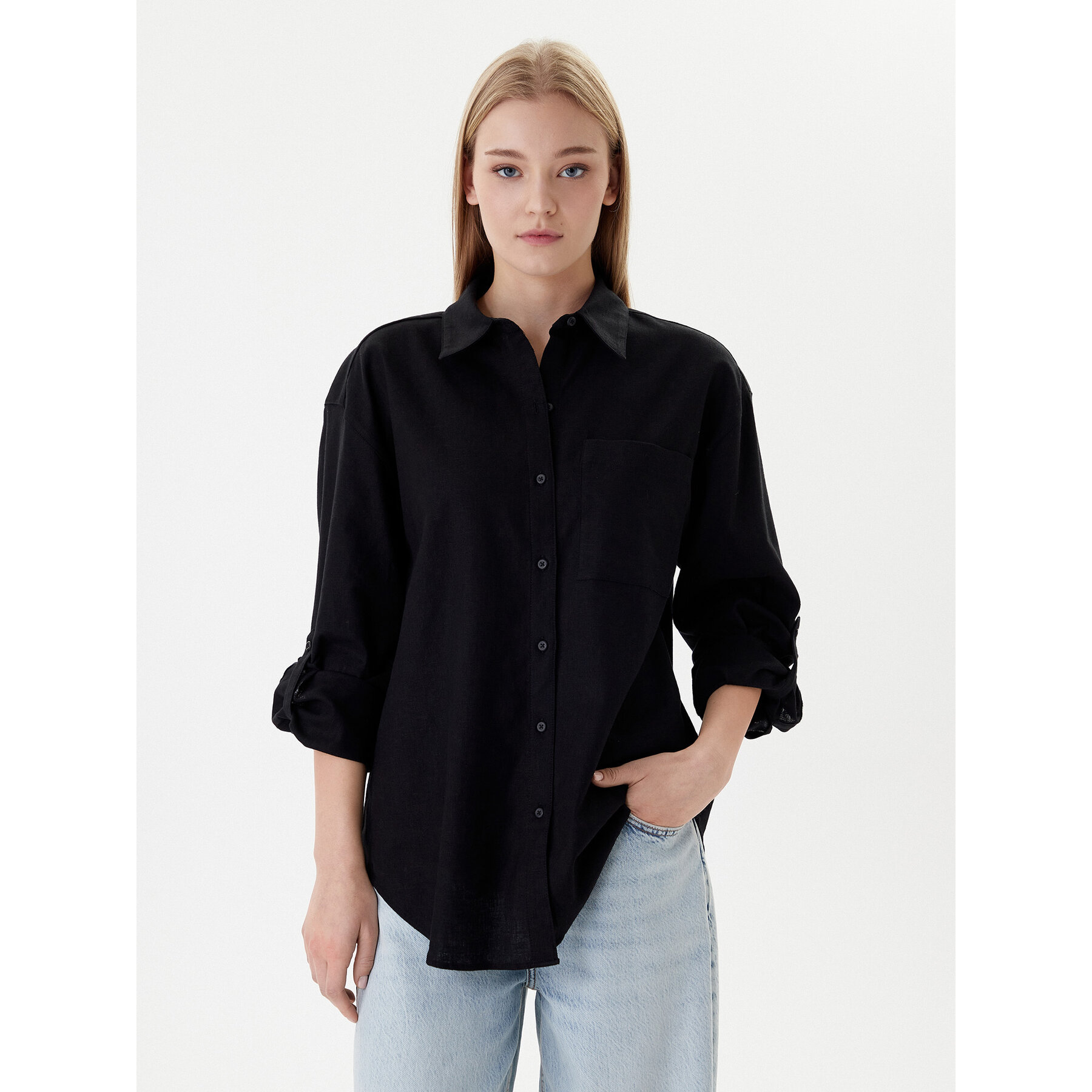 Calvin Klein Jeans Hemd LV044E195G Schwarz Regular Fit