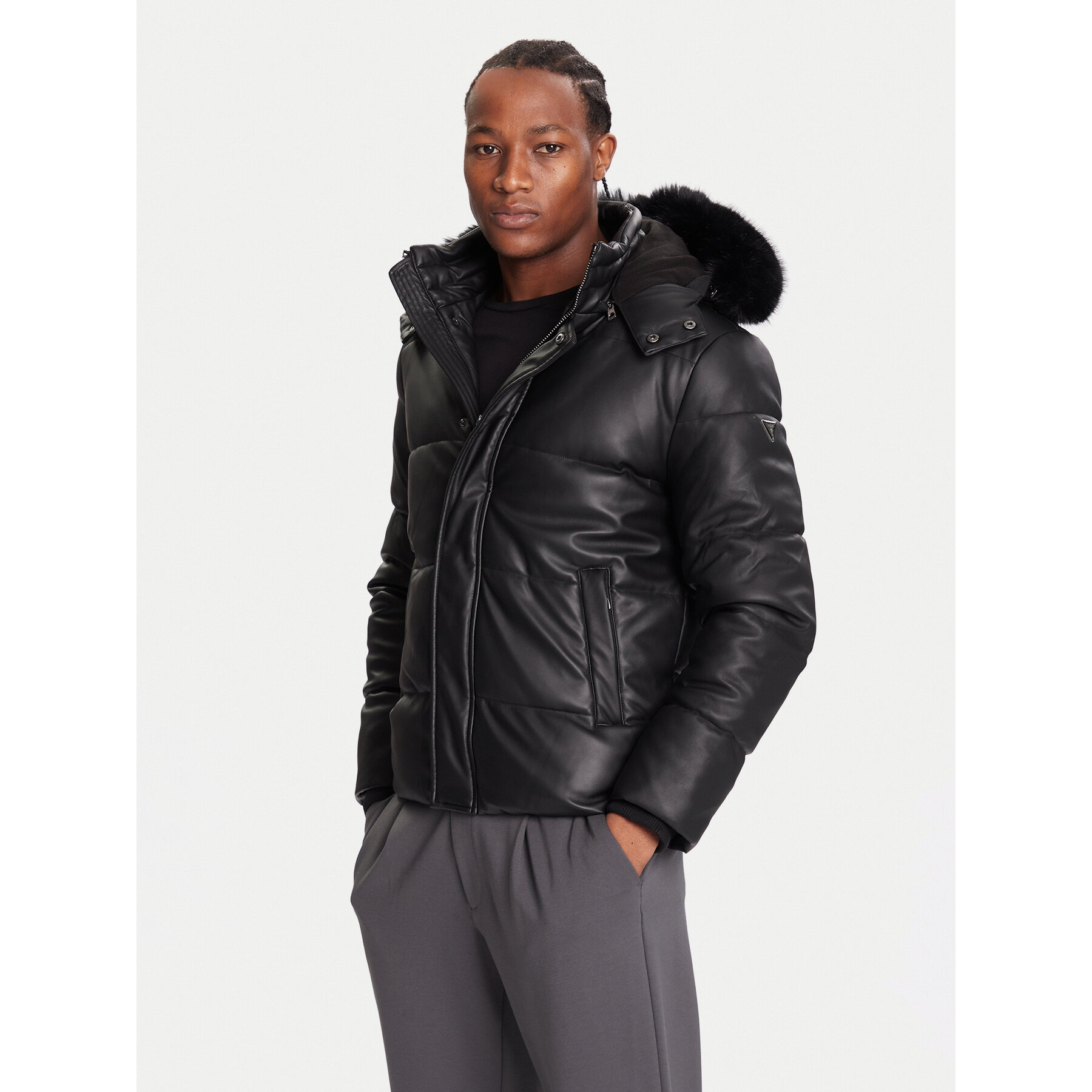 Guess Winterjacke M5BL2F W1050 Schwarz Regular Fit