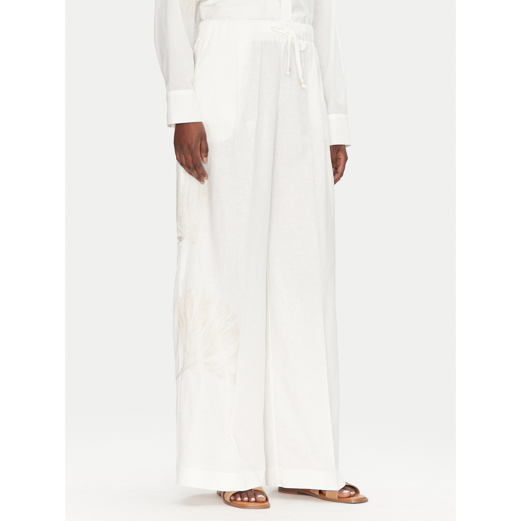 ACCESS FASHION Palazzohose 53-5087-133 Weiß Wide Leg