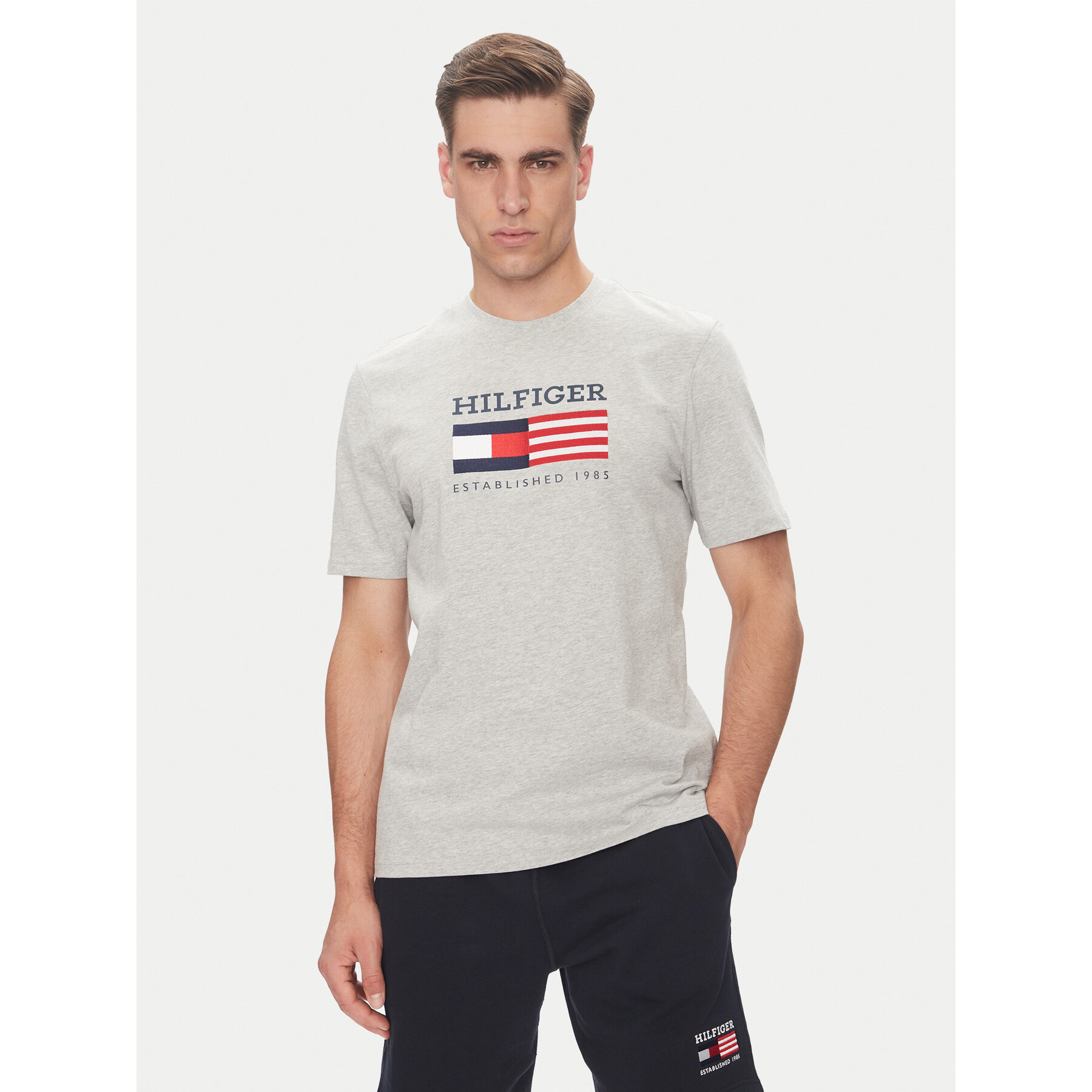 Tommy Hilfiger Póló American Monotype MW0MW39843 Szürke Regular Fit
