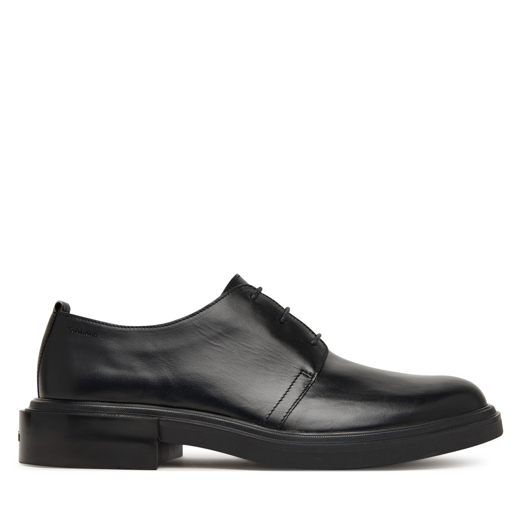 Nizki čevlji Calvin Klein Cupped Postman Derby Laceup Lth HM0HM01996 Črna