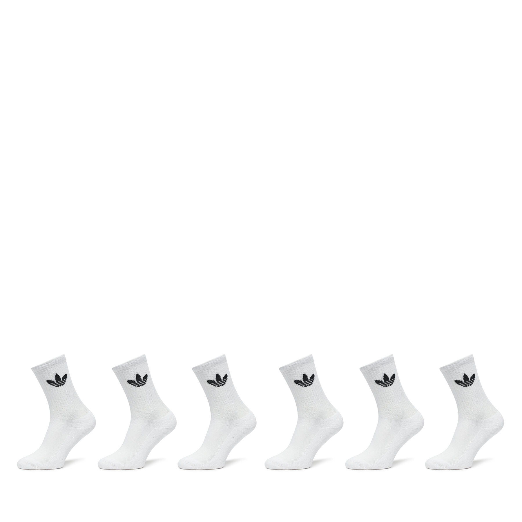 Lot de 6 paires de chaussettes hautes unisexe adidas Trefoil Cushion IJ5619 Blanc