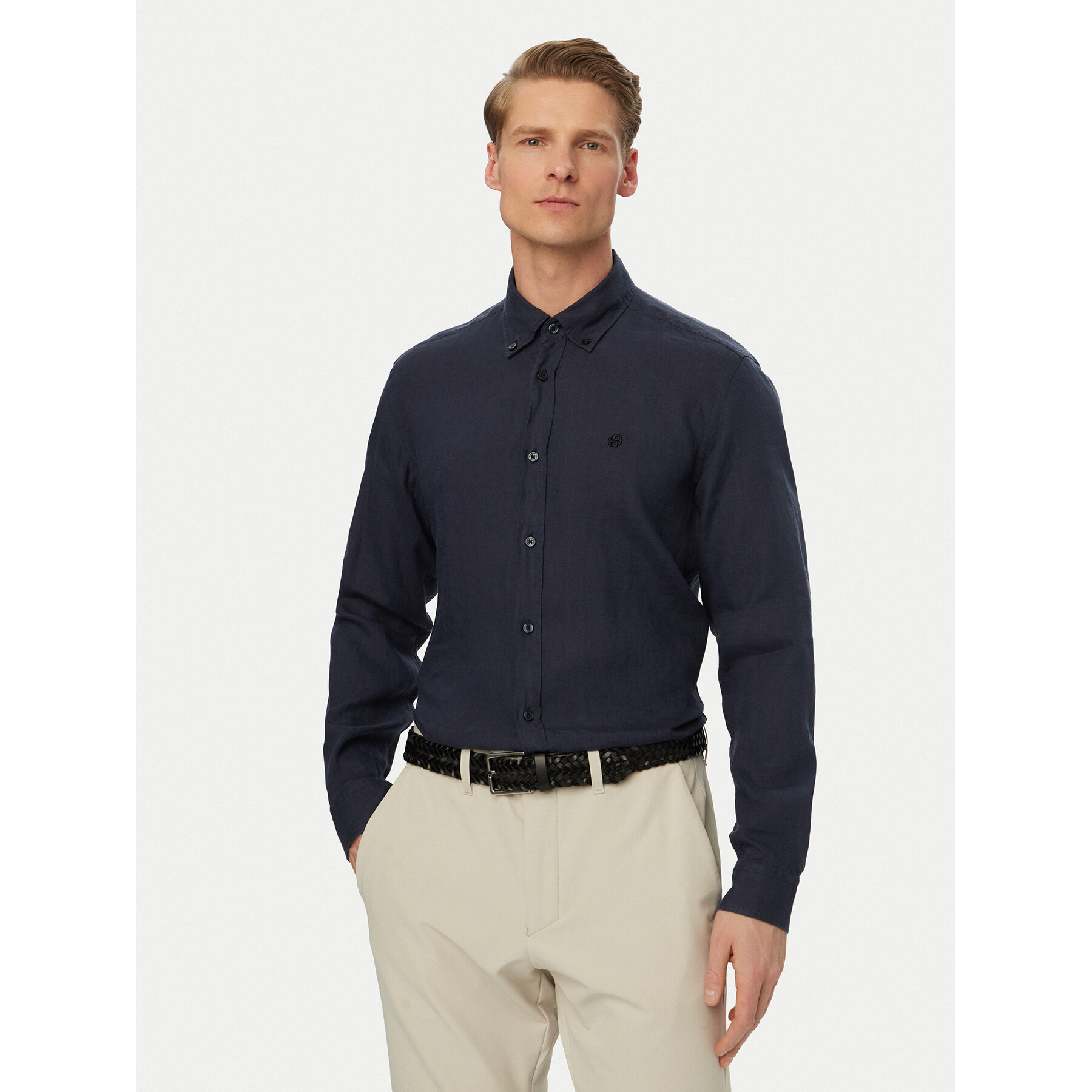 BOSS Hemd H-Liam 50556077 Dunkelblau Regular Fit