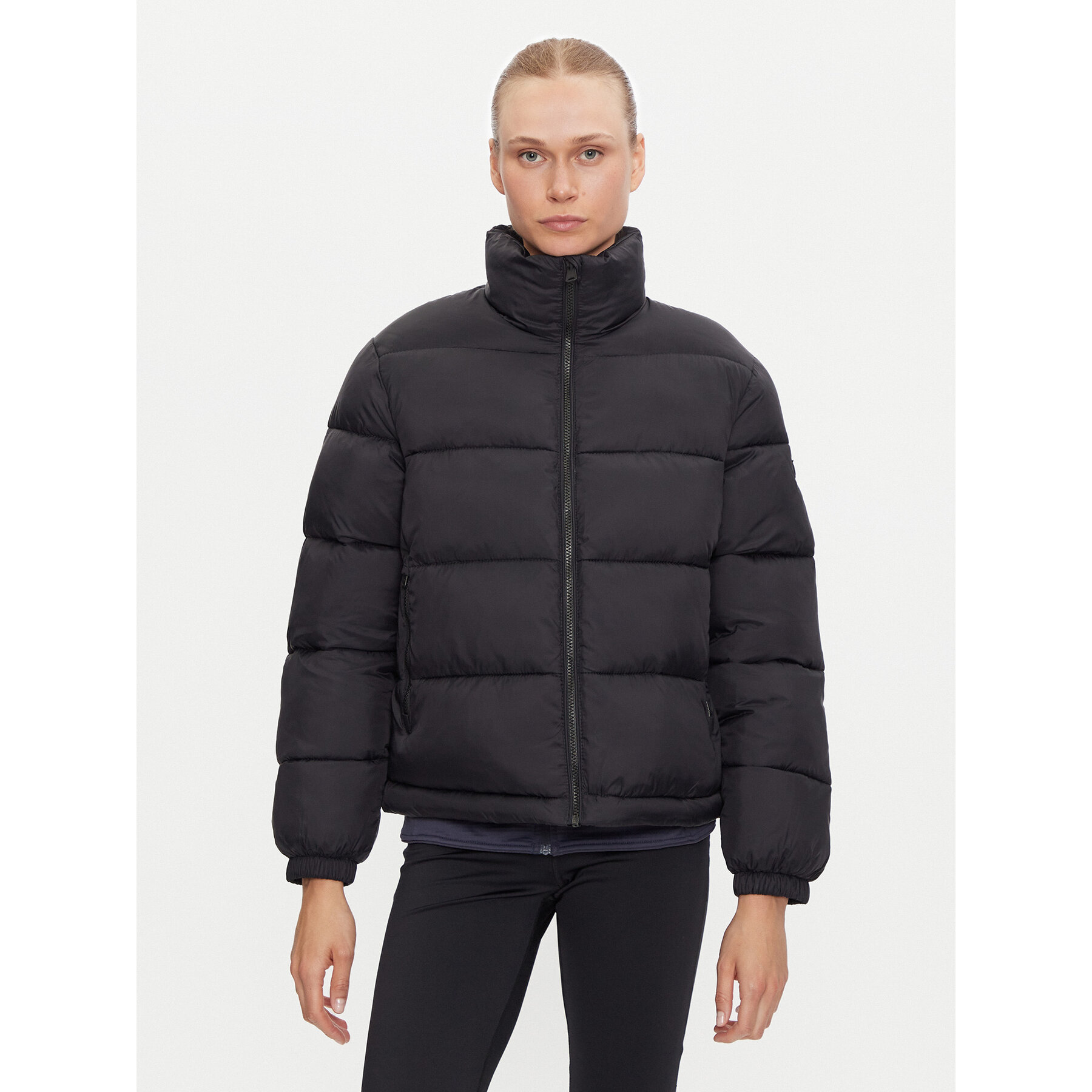Napapijri Winterjacke A-Box Logo NP0A4HZ1 Schwarz Loose Fit