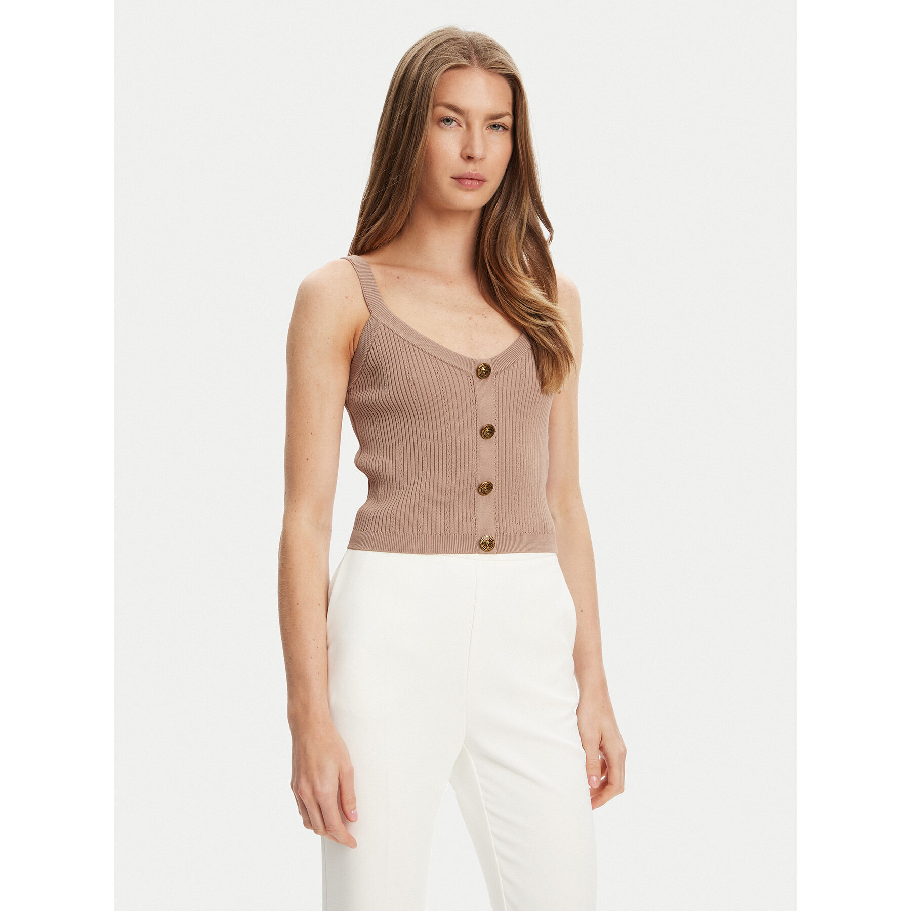 Guess Top W5YR10 Z0130 Marrone Regular Fit