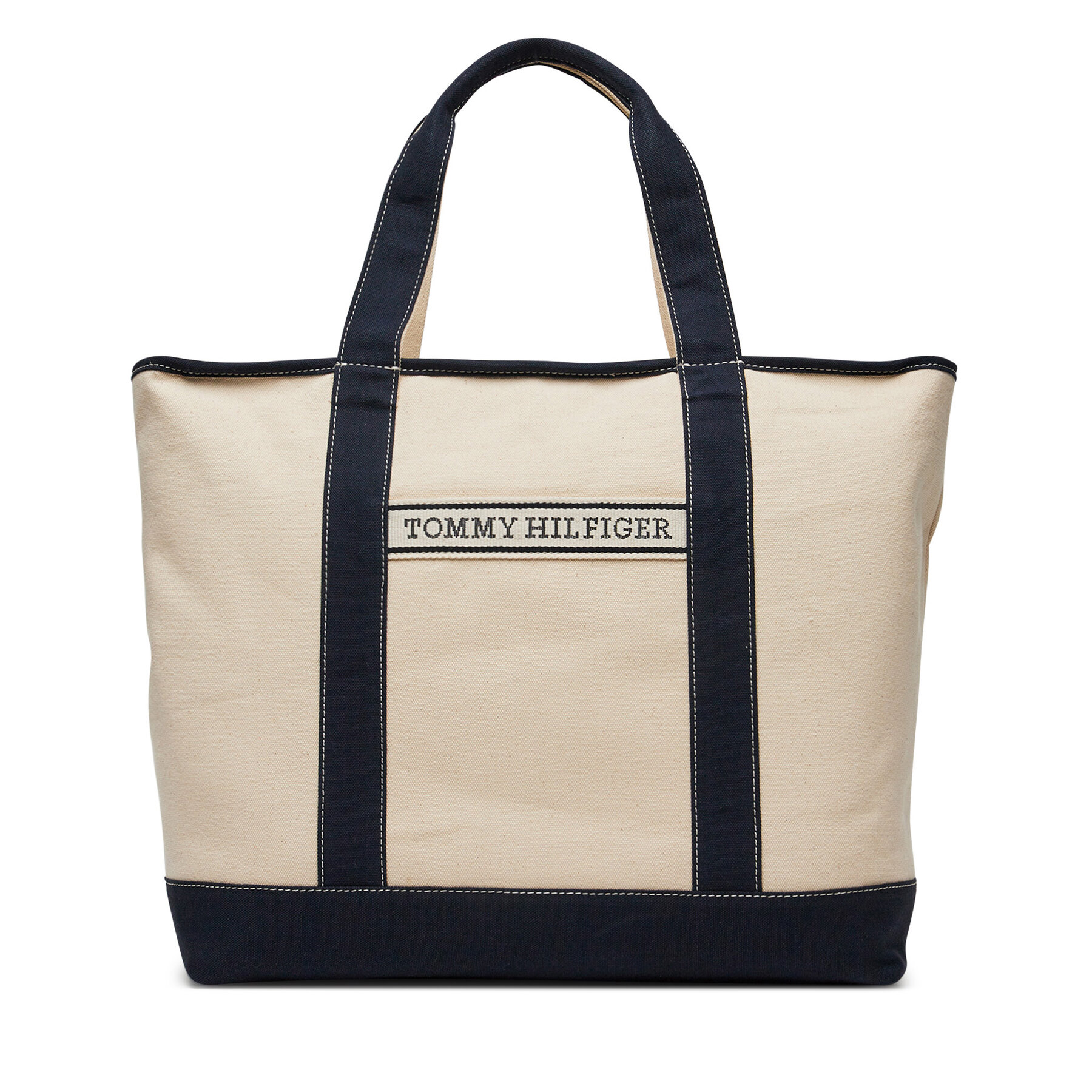  Táska Tommy Hilfiger Th Summer Canvas Tote AW0AW17421 Bézs akciós termékkép 1