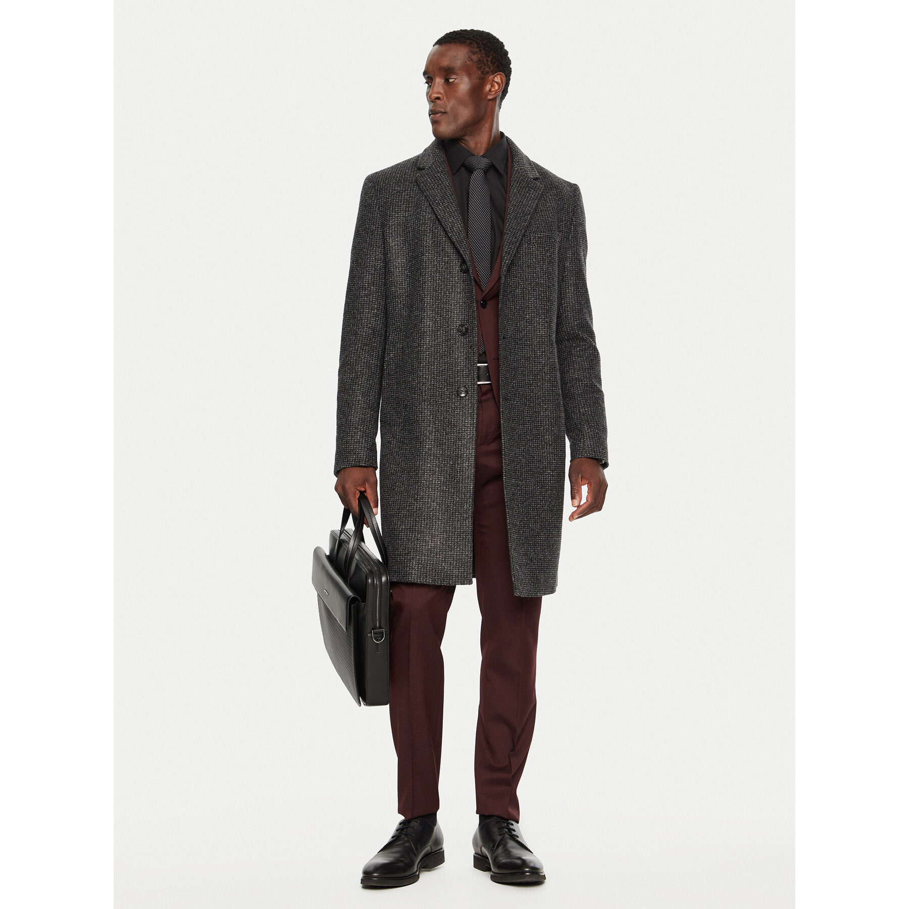 Boss Übergangsmantel H-Hyde 50528132 Schwarz Slim Fit