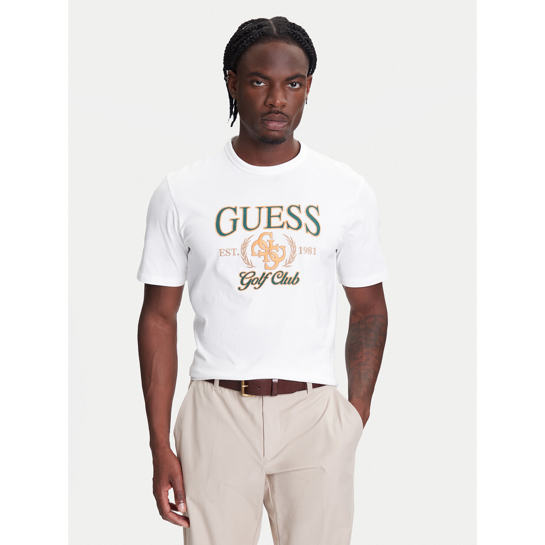 Guess T-Shirt M5YI22 K8FQ4 Λευκό Regular Fit