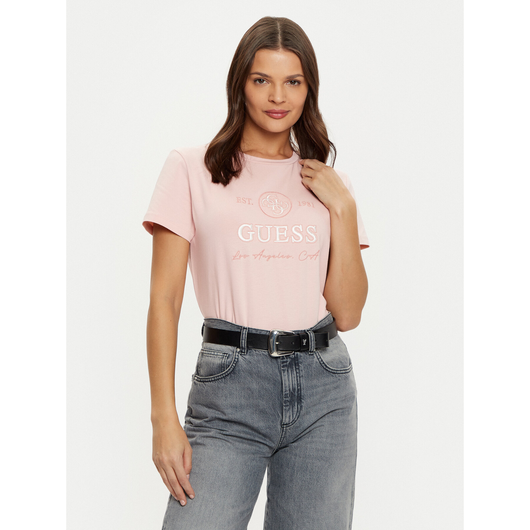 Guess T-Shirt V5RI05 J1314 Ροζ Regular Fit