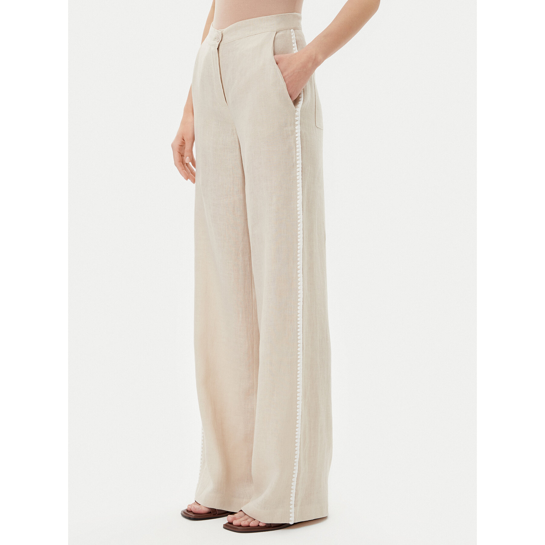 ICONA Stoffhose RP5LE005 Beige Relaxed Fit