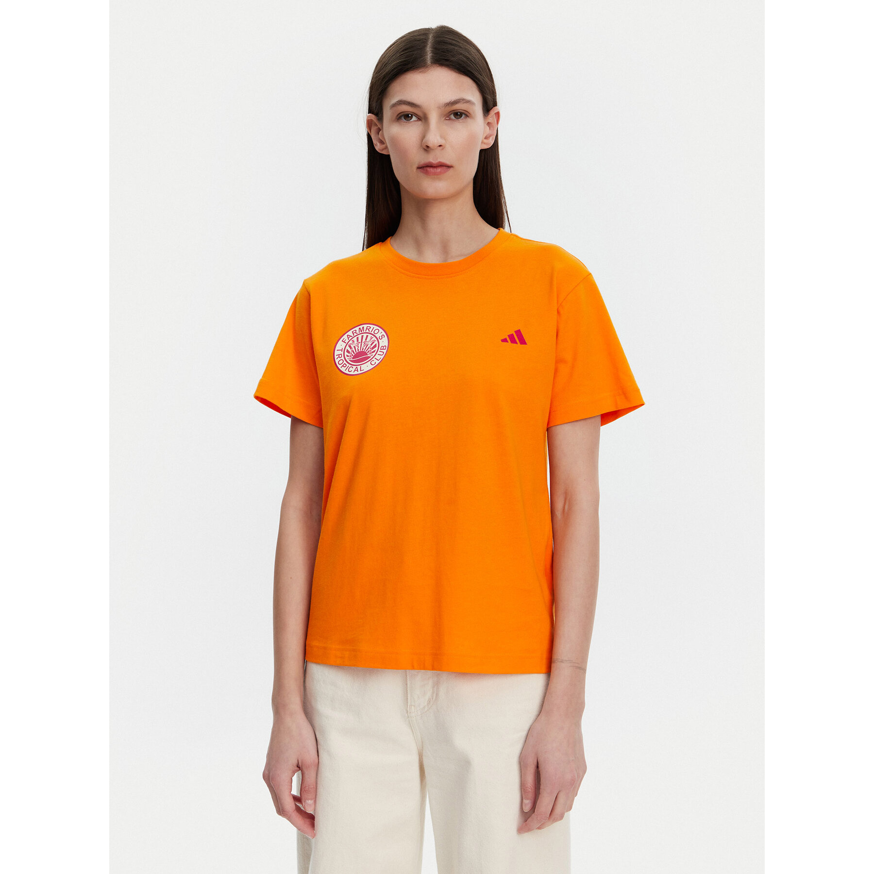 adidas Póló FARM Graphic JD6293 Narancssárga Regular Fit
