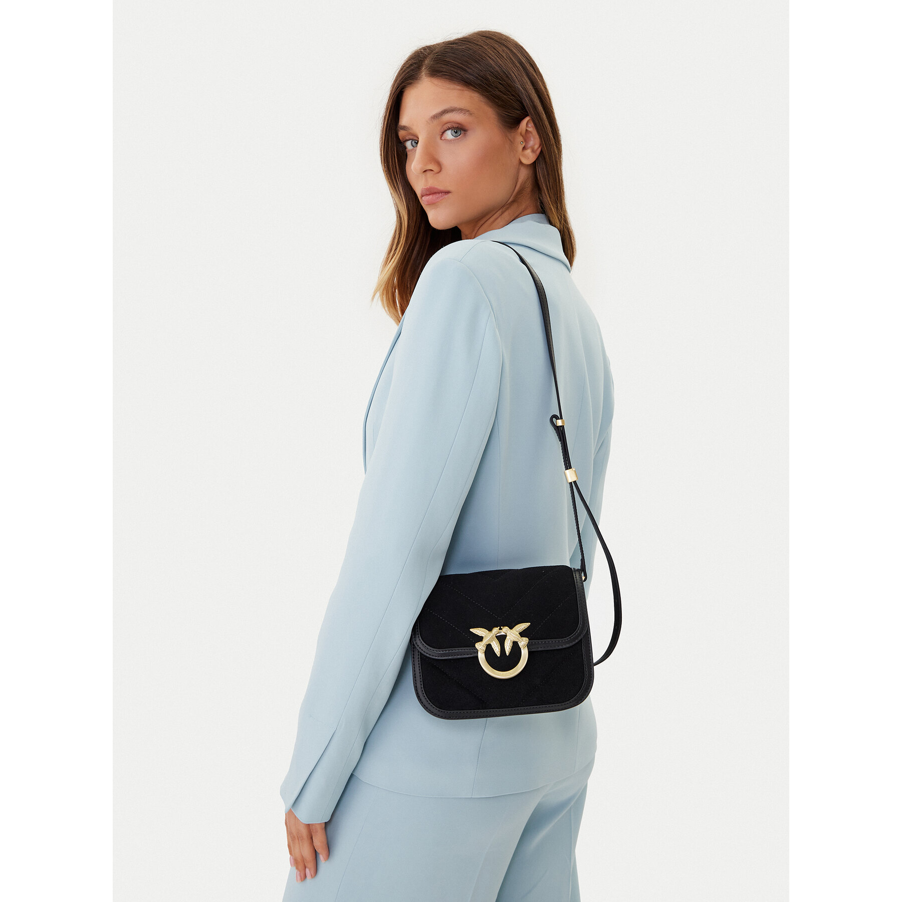 Ročna torba PINKO Love Box Bag Fl Mini AI 25-26 PLTT 104297 A2JH Črna