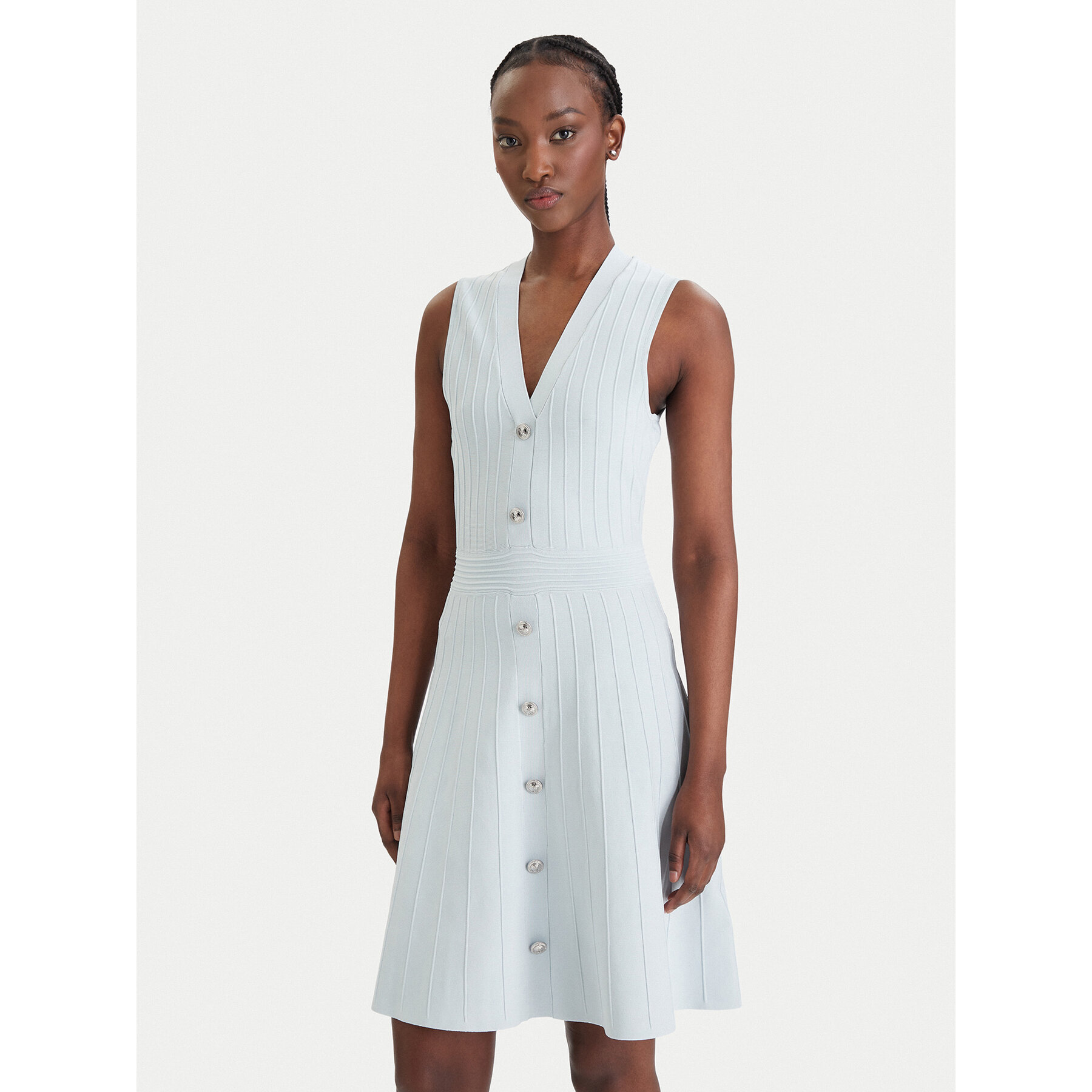 Guess Strickkleid W6GK53 Z0658 Himmelblau Regular Fit