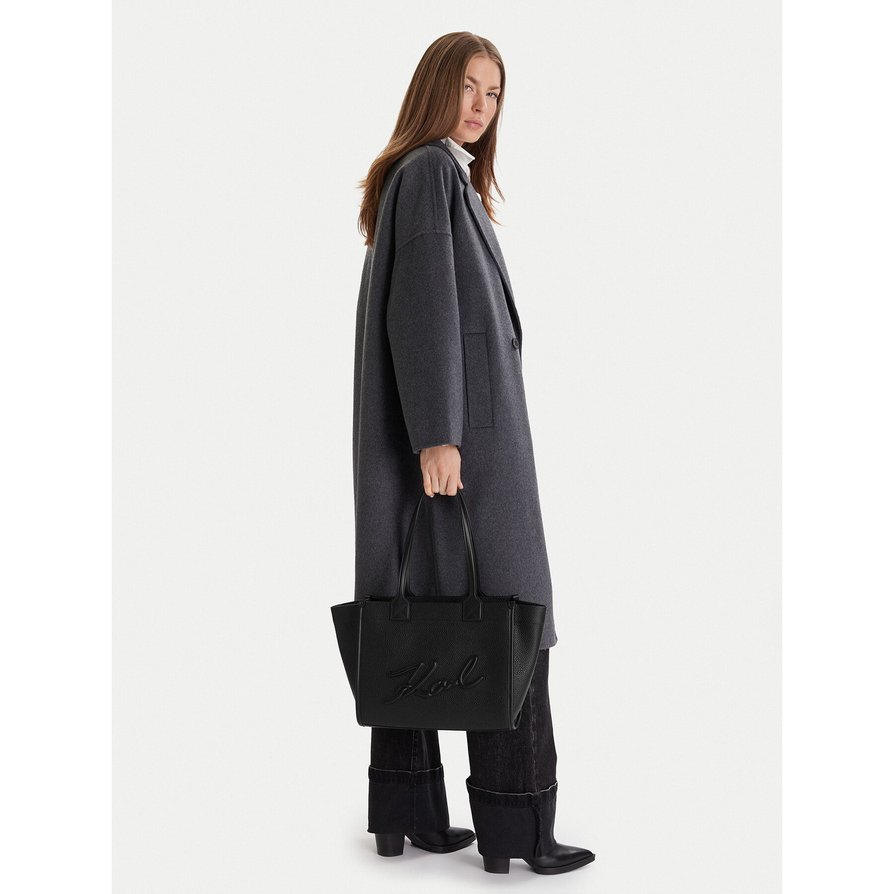 Ročna torba KARL LAGERFELD A4W30258 Črna